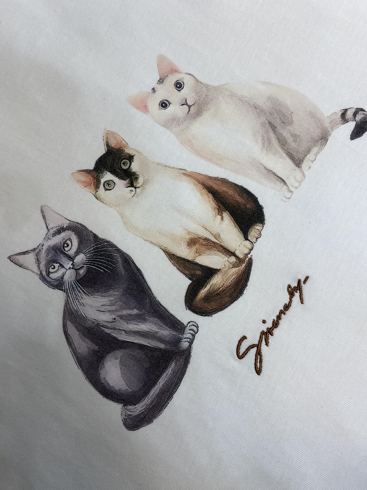 🌟🌟Givenchy， GVC 猫咪数码直喷T恤

本款T恤采用全棉32支双纱平纹打造，再洗水定型，克重