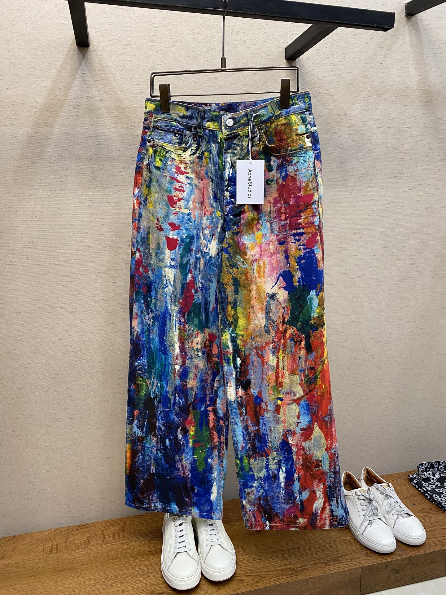 NO:118431,Acne Studios, 1981F loose color art student retro wide-leg jeans, same style for men and women, 3D three-dimensional printing, canvas washing process Size 36, 38, 40, 42,,acne studios,dior, jeans,alexander wang19860909Acne Studios,1981F宽松彩色艺术生复古阔腿牛仔裤,男女同款,3D立体印花,采用帆布洗水工艺 尺码36,38,40,42,,acne studios,dior,jeans,alexander wang,Men's clothing
