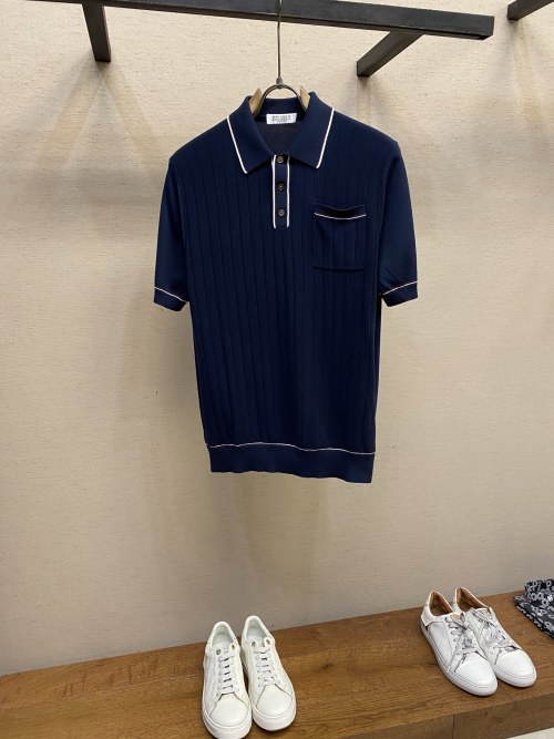 Luxury Polo Shirt for Women - Contrast Trim, Ribbed Knit, Short Sleeve 1 Luxury Polo Shirt for Women - Contrast Trim, Ribbed Knit, Short Sleeve