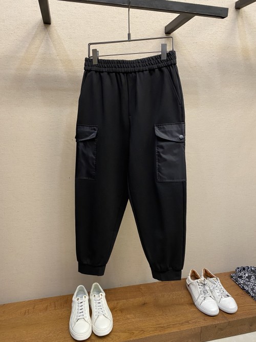 Prada Women's Cotton Fleece Sweatpants with Re-Nylon Details - High Street Style 1 Prada Women's Cotton Fleece Sweatpants with Re-Nylon Details - High Street Style