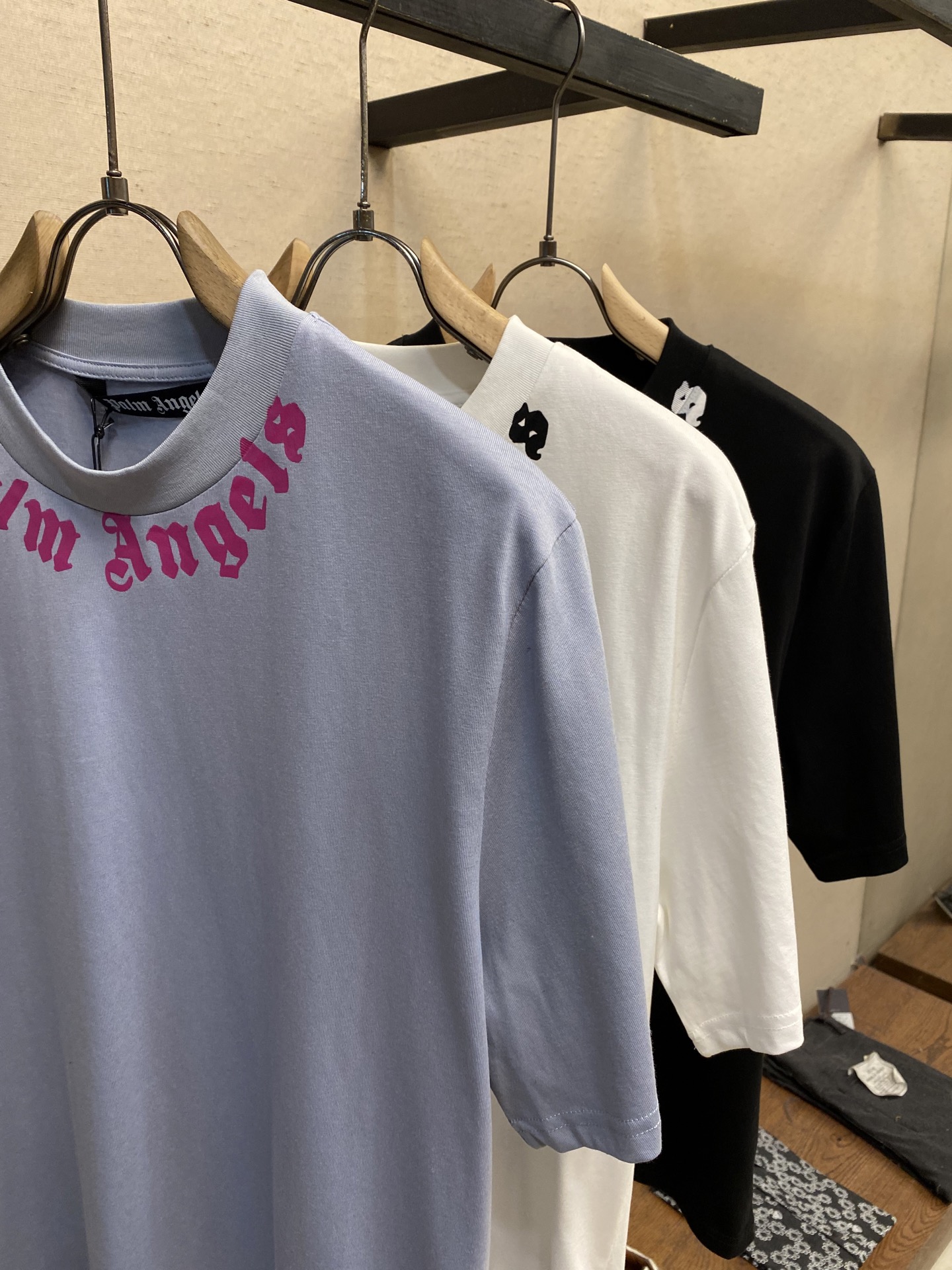 Palm Angels Chan Xingbo T-shirts: 240g Cotton, YB-1 Logo, Sizes S-XL - 图片 3