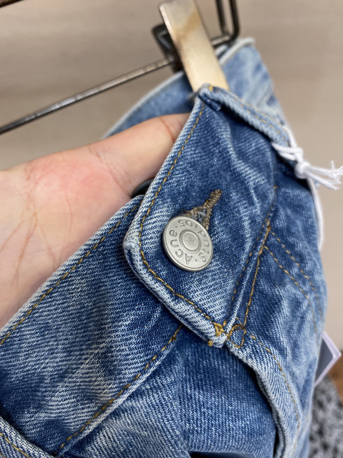2021M Acne Studios Painted Jeans: Loose Fit, Leather-Mixed Fabric, Ideal for Spring-Summer - 图片 3