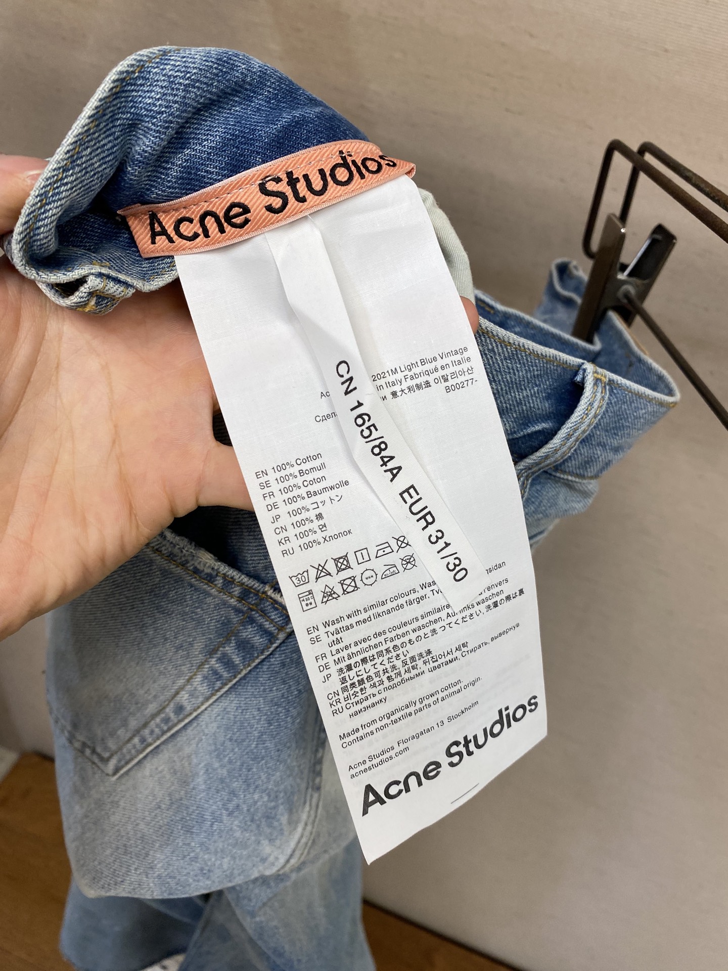 2021M Acne Studios Painted Jeans: Loose Fit, Leather-Mixed Fabric, Ideal for Spring-Summer - 图片 4