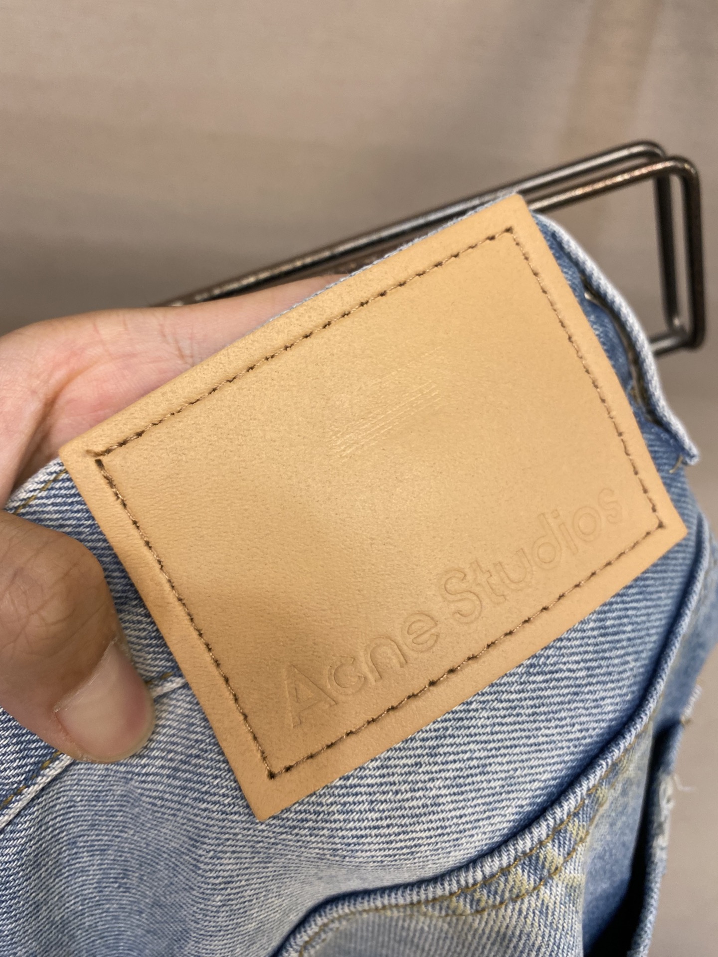 2021M Acne Studios Painted Jeans: Loose Fit, Leather-Mixed Fabric, Ideal for Spring-Summer - 图片 8
