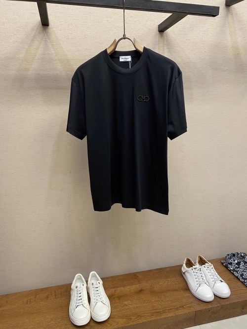 Ferragamo Classic Embroidered Logo Couple's Short Sleeve T-Shirt