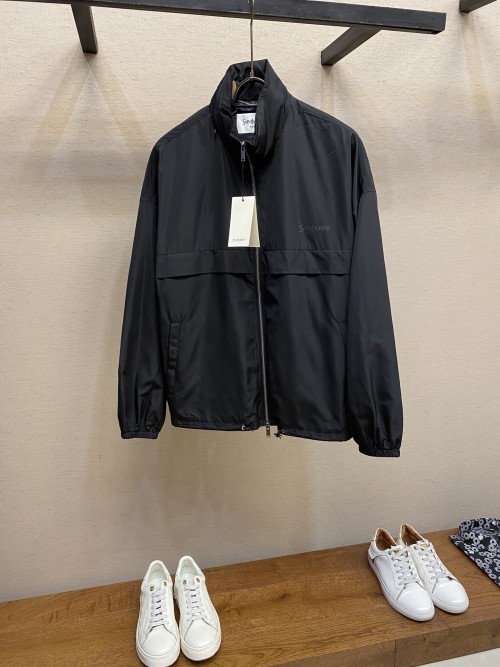 Yves Saint Laurent Printed Hooded Jacket - Durable Polyester, Silky Lining 1 Yves Saint Laurent Printed Hooded Jacket - Durable Polyester, Silky Lining