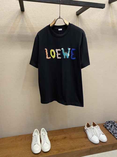 Loewe Rainbow Embroidered Cotton T-Shirt - Short Sleeve, Crew Neck, Relaxed Fit