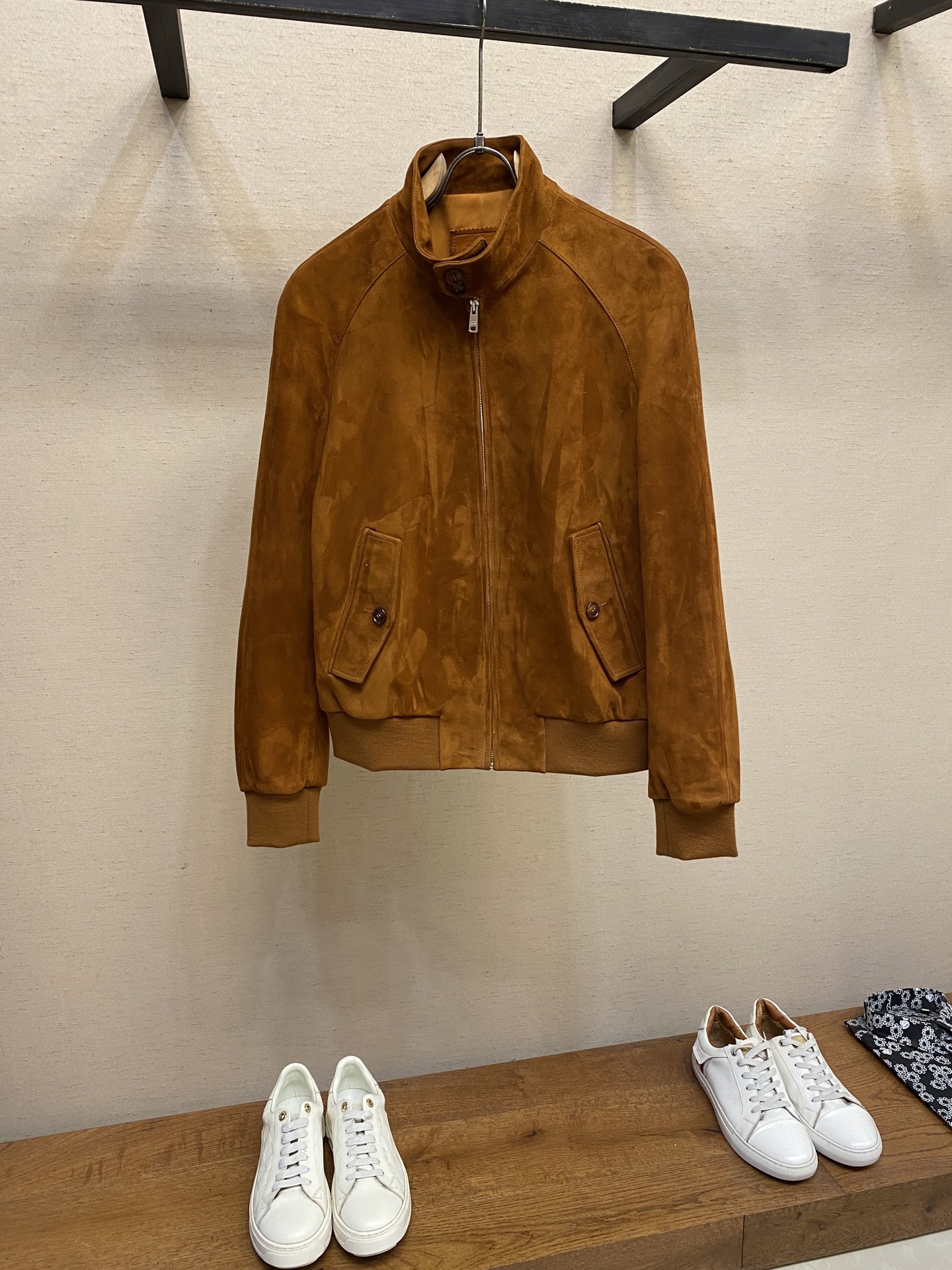 Prada Retro Twirl Jacket with Amber Horn Buttons, Size 48-56