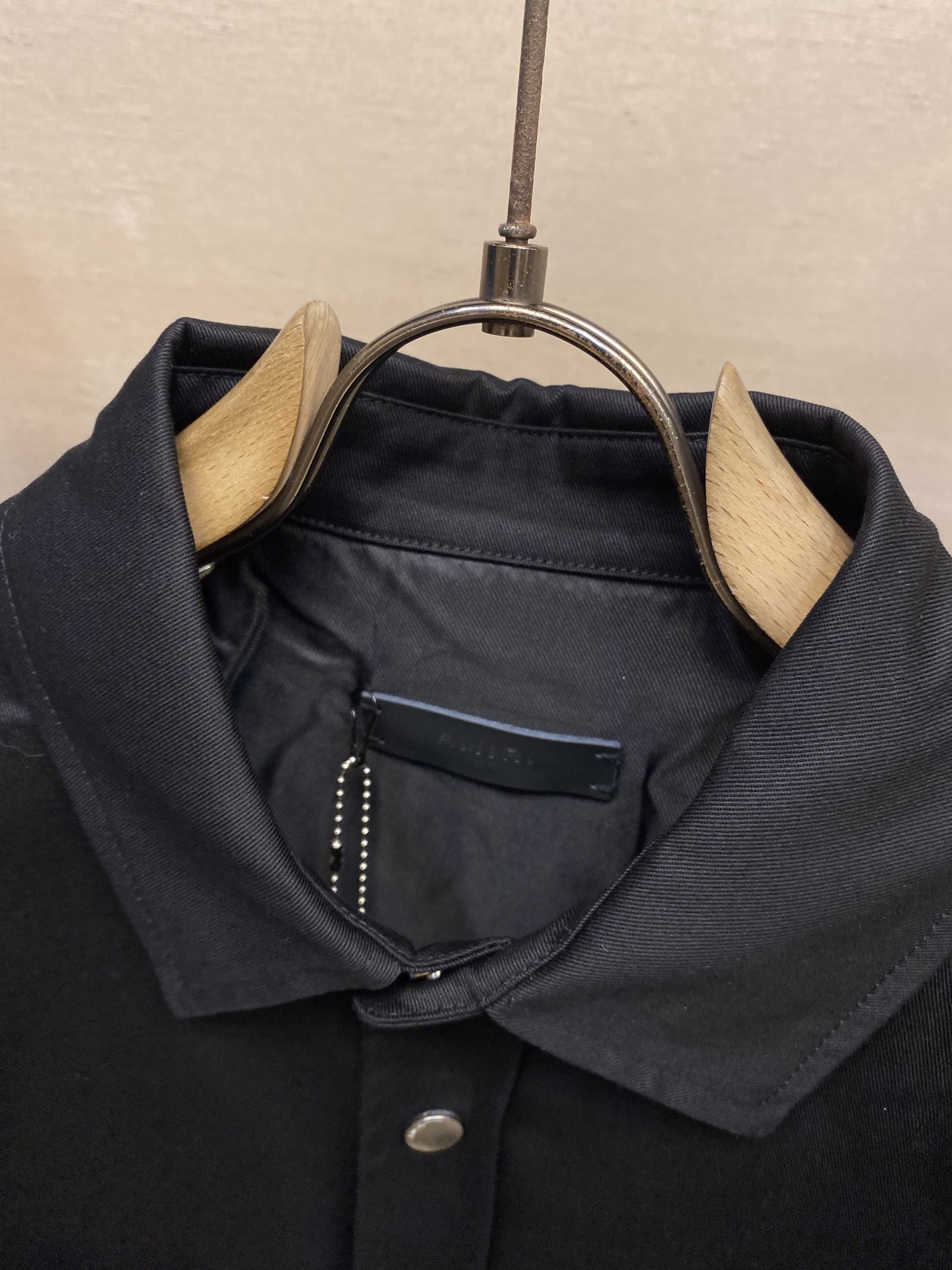 Amiri24ss Summer Shirt: Tweeded Cotton with Machine Embroidery – Black & Khaki, Sizes S-L - 图片 4