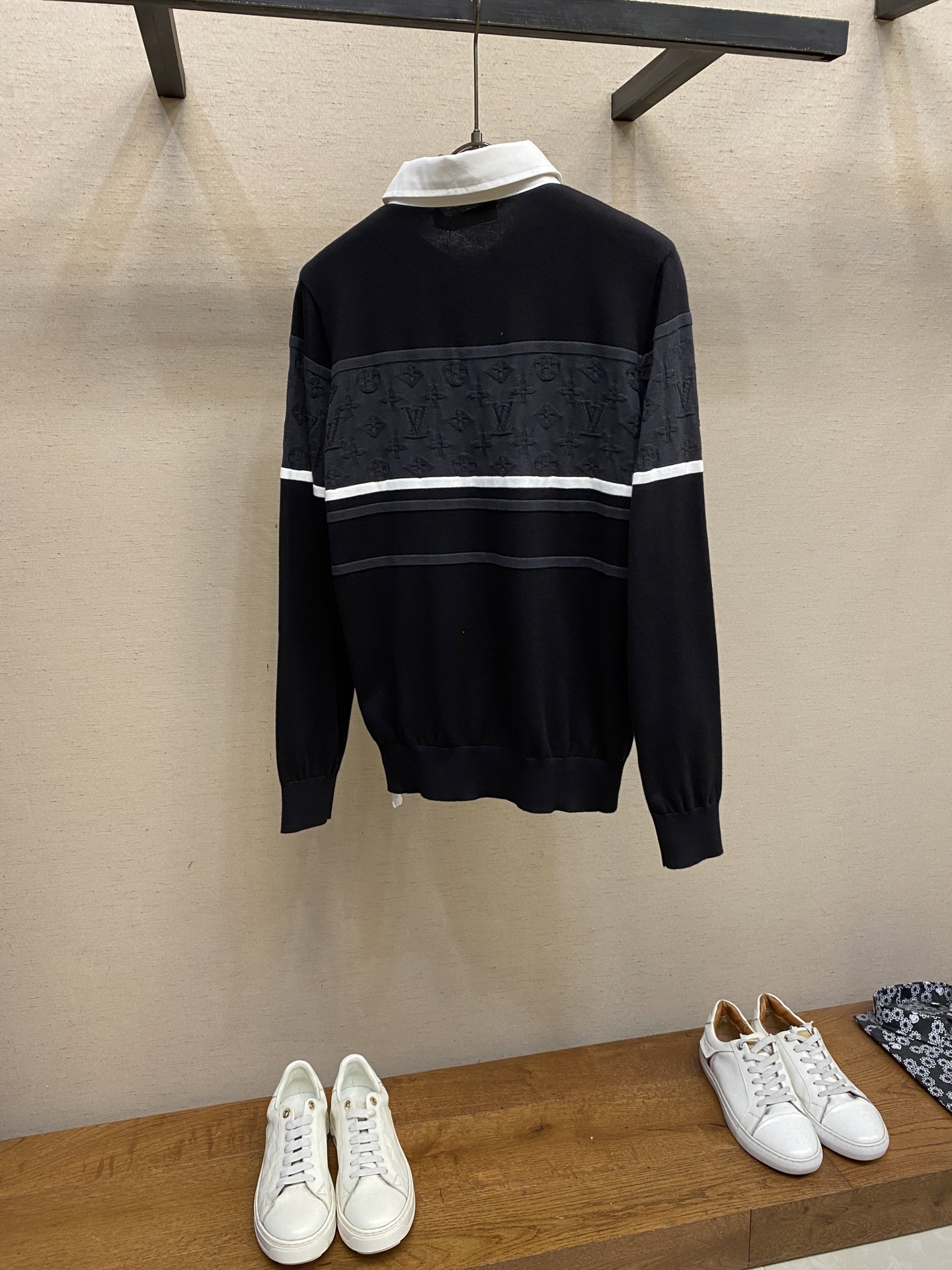 🌟🌟1V、25SS提花长袖马球衫，正品13400购入，40支精梳棉棉纱，斜纹梭织棉布，采用德国进口（SO