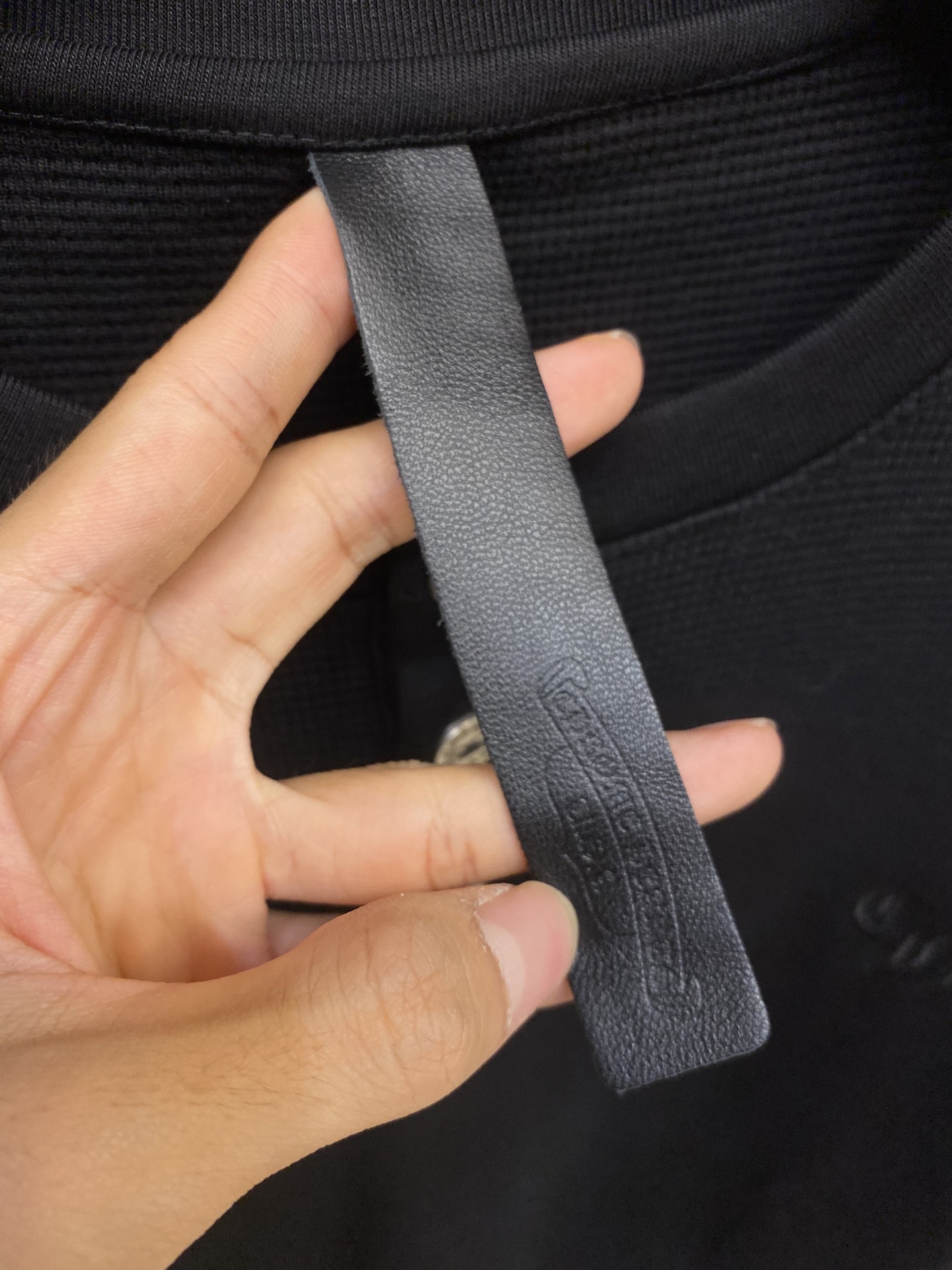 🌟🌟 Chrome Heart  CH/25 梵文亨利领华夫格加厚长袖T恤。类似卫衣。面料采用洗前350