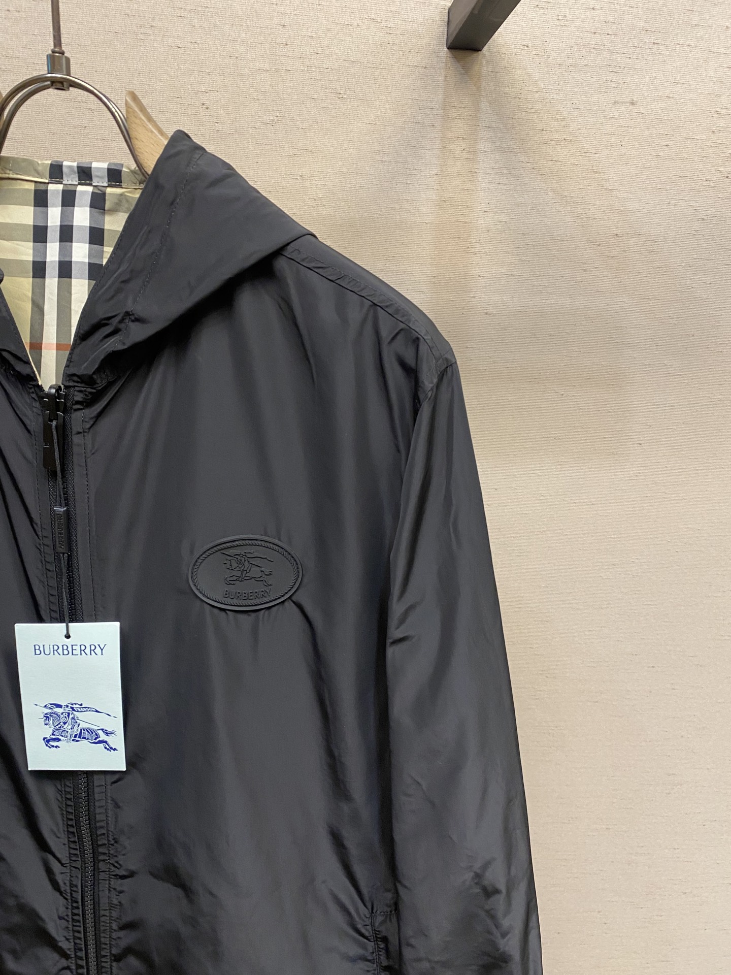 🌟🌟BBR，B家 25新品男装双面两穿格纹马术休闲夹克外套，轻盈对位斜纹外套，搭配抽绳连帽，双面两穿款式