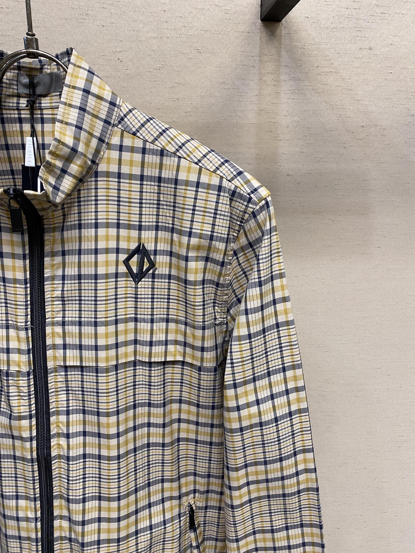 🌟🌟Dior，25SS棉质混纺面料格子图案衬衫，正品18500购入，定制格子提花混纺面料，提花面料，定位