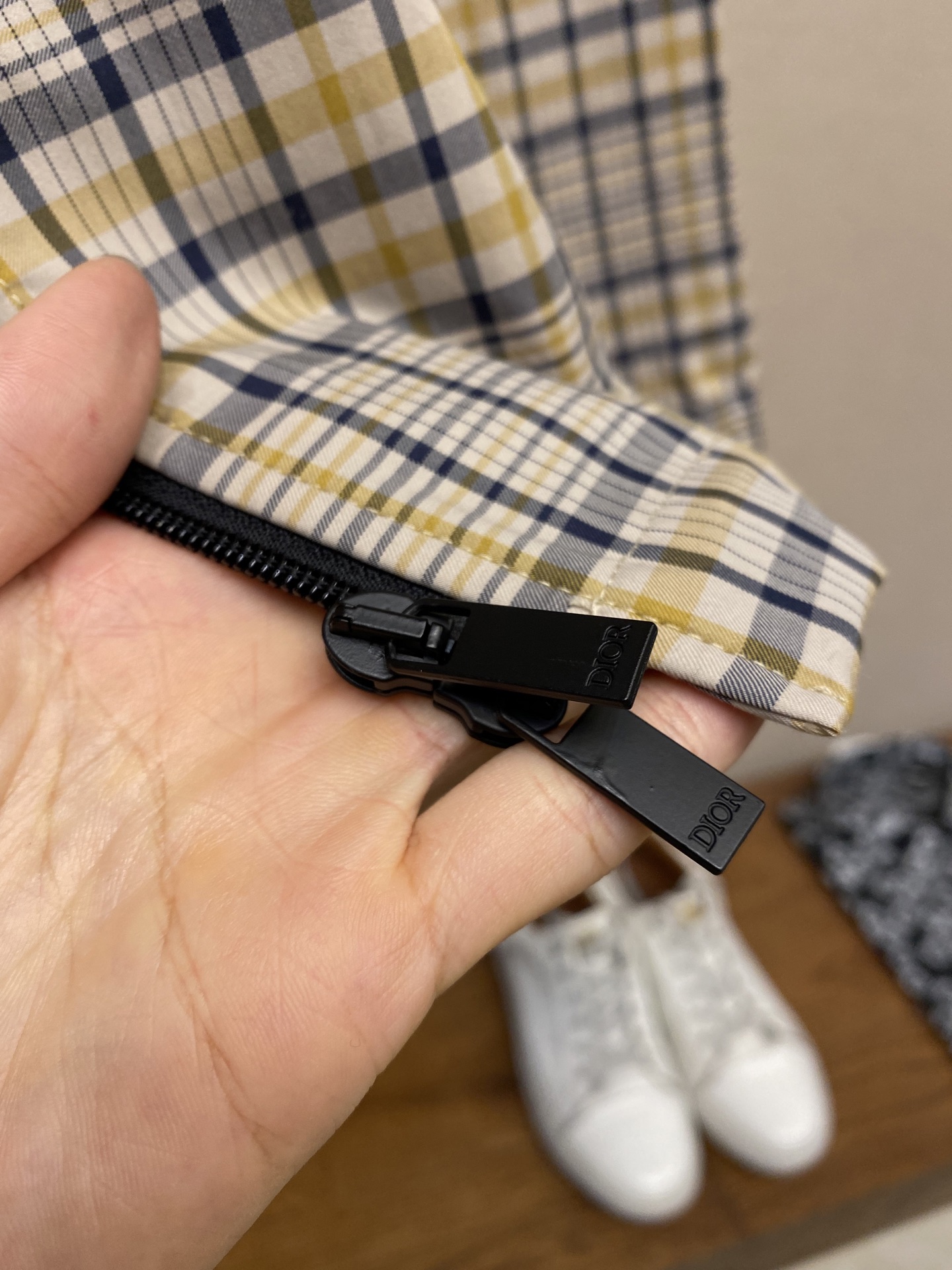 🌟🌟Dior，25SS棉质混纺面料格子图案衬衫，正品18500购入，定制格子提花混纺面料，提花面料，定位