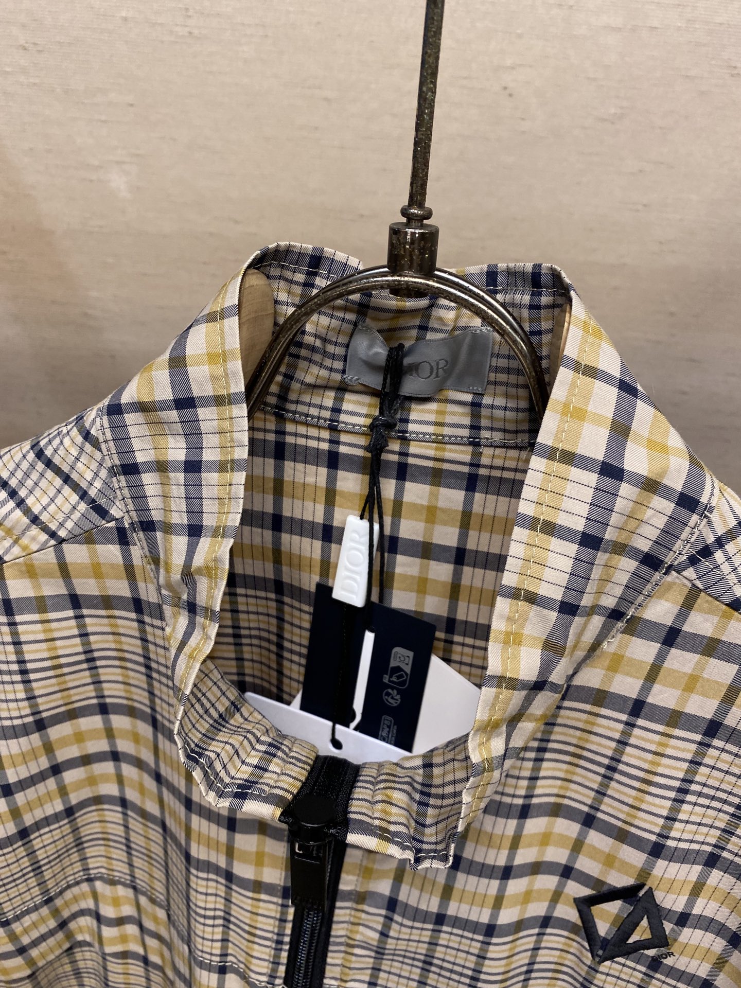 🌟🌟Dior，25SS棉质混纺面料格子图案衬衫，正品18500购入，定制格子提花混纺面料，提花面料，定位