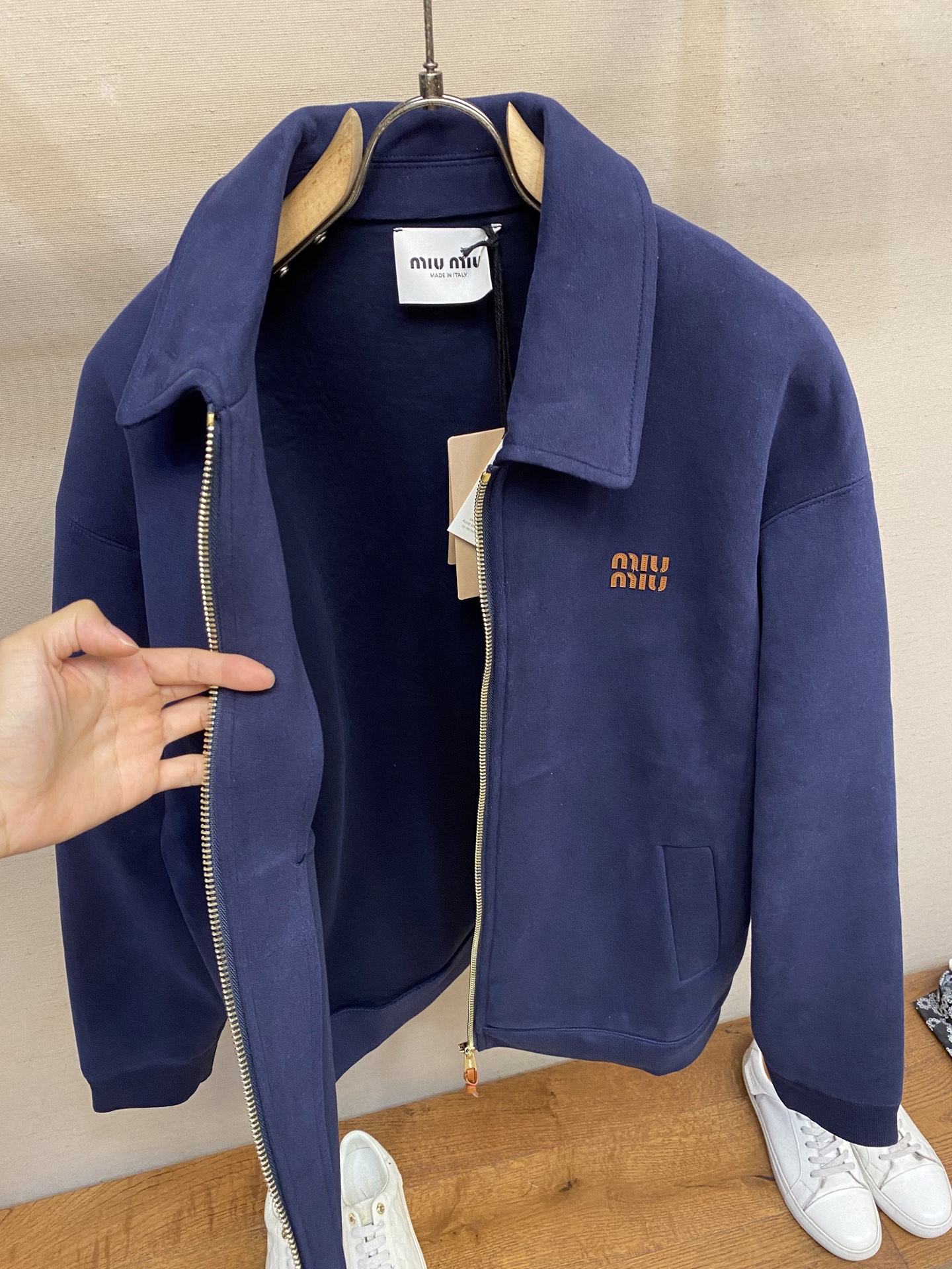 🌟🌟Miu Miu 棉质平纹针织夹克，正品25400购入开发，680克平纹复合面料 2*2潮牌螺纹440