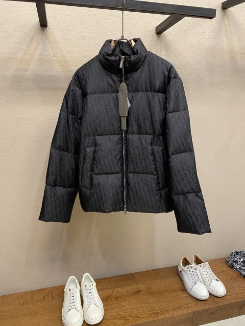 Dior Oblique Printed Padded Jacket, Stand Collar Down Coat, Size 46-52 1 Dior Oblique Printed Padded Jacket, Stand Collar Down Coat, Size 46-52