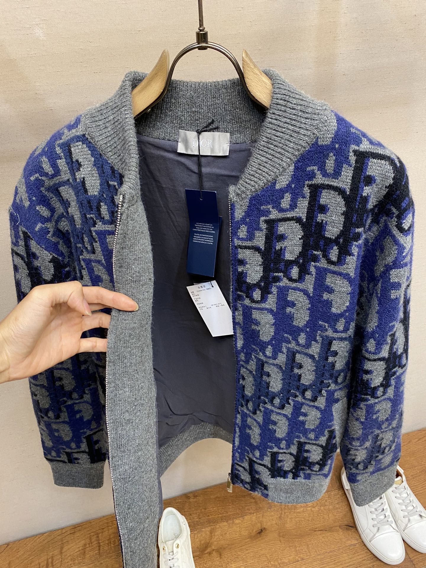 🌟🌟 Dior Oblique 印花针织开衫迪奥男士Oblique印花针织开衫，2026春季系列，绵羊毛