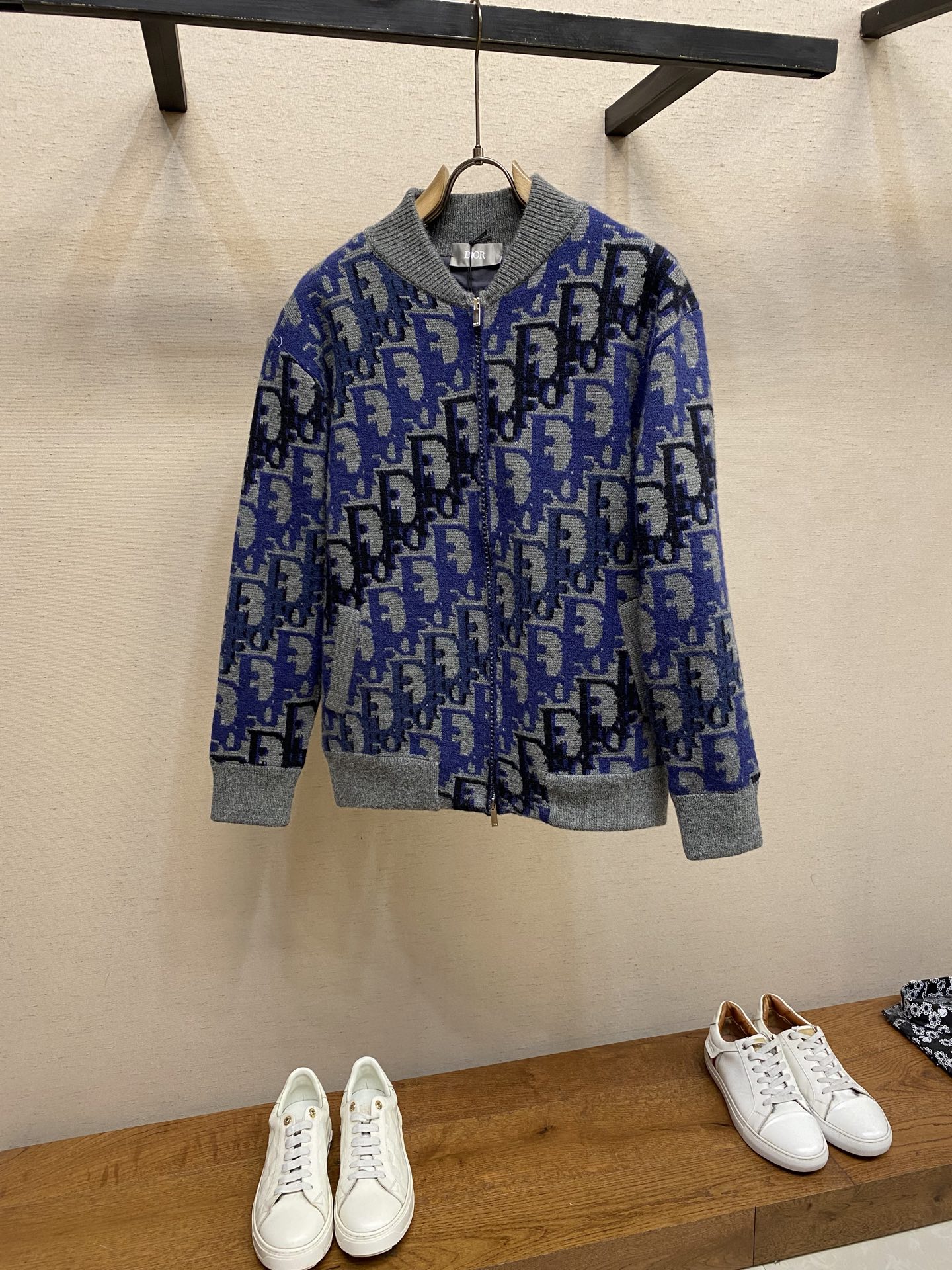 🌟🌟 Dior Oblique 印花针织开衫迪奥男士Oblique印花针织开衫，2026春季系列，绵羊毛