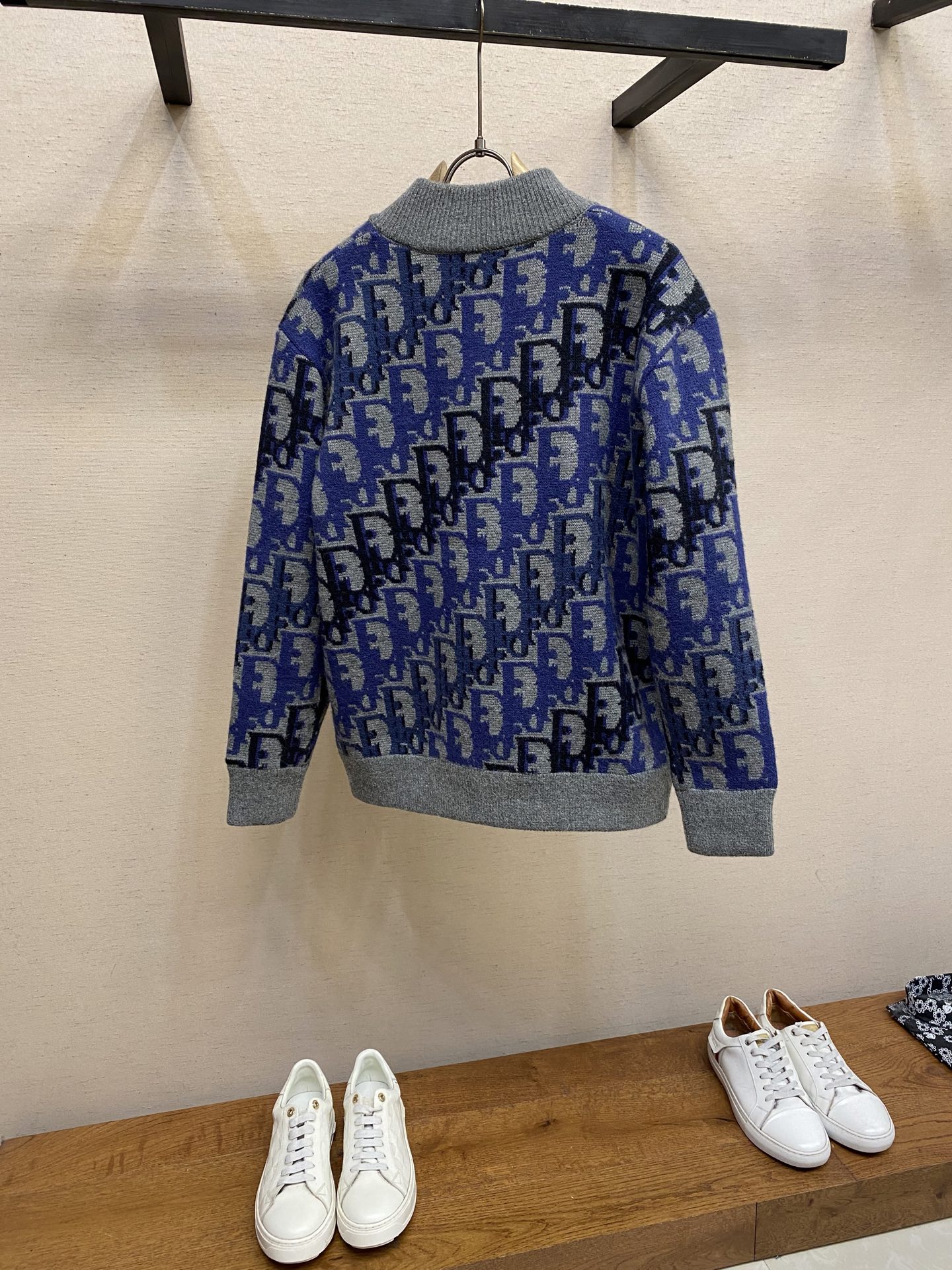 🌟🌟 Dior Oblique 印花针织开衫迪奥男士Oblique印花针织开衫，2026春季系列，绵羊毛