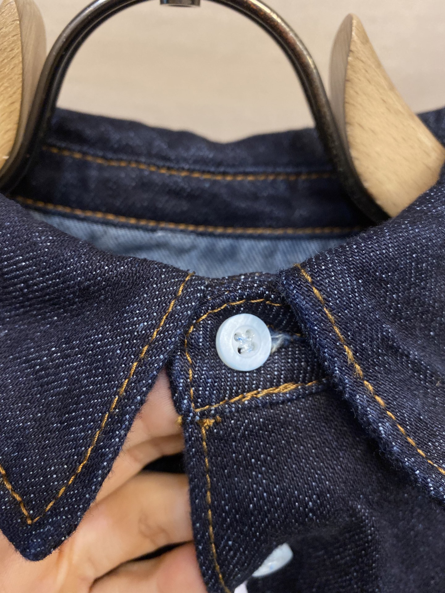 🌟🌟Prada、翻领宽松长袖牛仔外套 正品7219购入 定染赛洛纺12支*12支竹节牛仔面料 成衣洗褪低