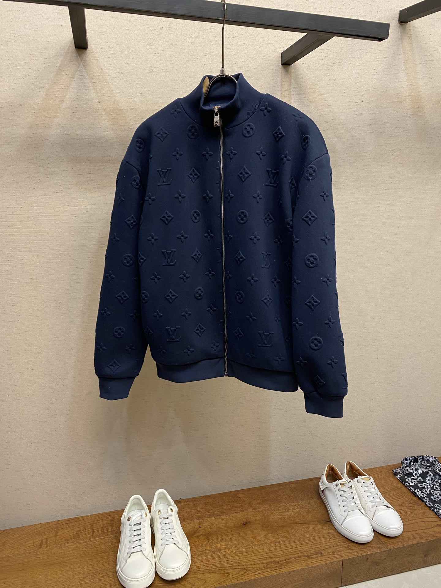 Monogram Embossed Knit Jacket – Stylish & Comfortable Men’s Outerwear