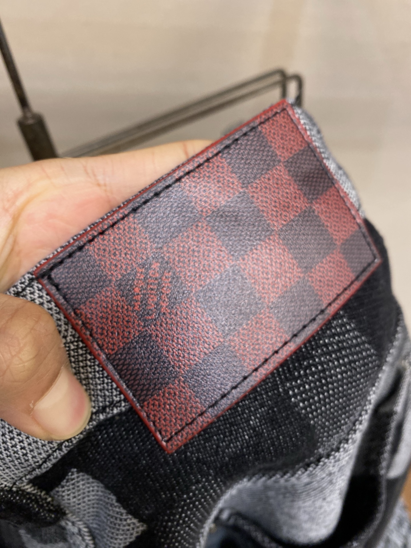 🌟🌟 1V25ss马赛克棋盘格牛仔裤 定做一个月周期竹节棉牛仔布 原样开发渐变马赛克格子面料 牛仔上字母