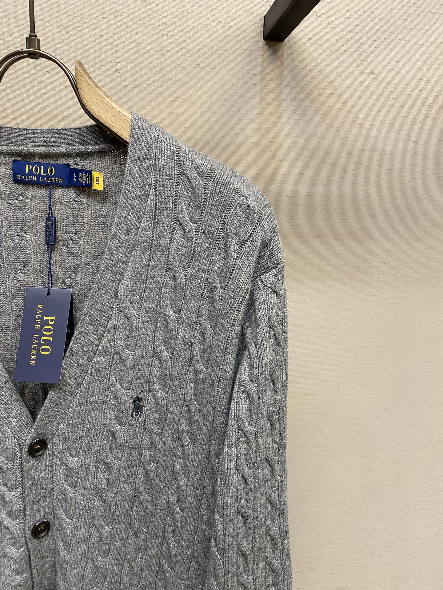 🌟🌟 RalP🆕h Lauren 经典款V领纯色小马刺绣logo针织开衫长袖拉夫劳伦RalP🆕h Lau