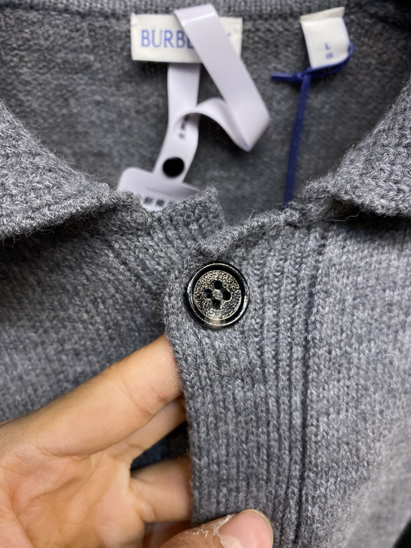 🌟🌟BBR 翻领肘部贴片羊绒开衫 正品11575购入 40支双股羊毛混纺毛料 采用进口织机（SOTO）5
