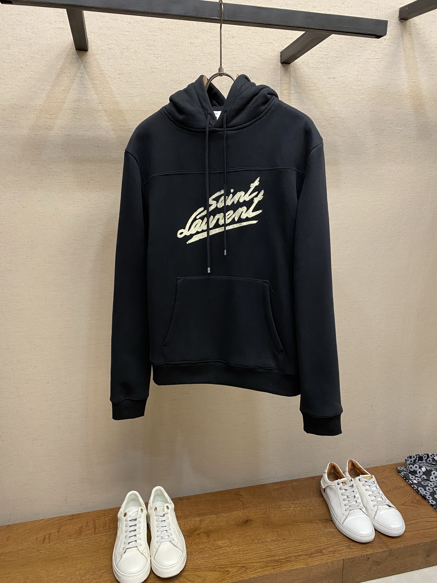🌟🌟SlP🆕 圣罗兰LOGO印花连帽卫衣 正品4239购入开发 350克精梳棉珍珠抓绒 420克潮牌罗纹