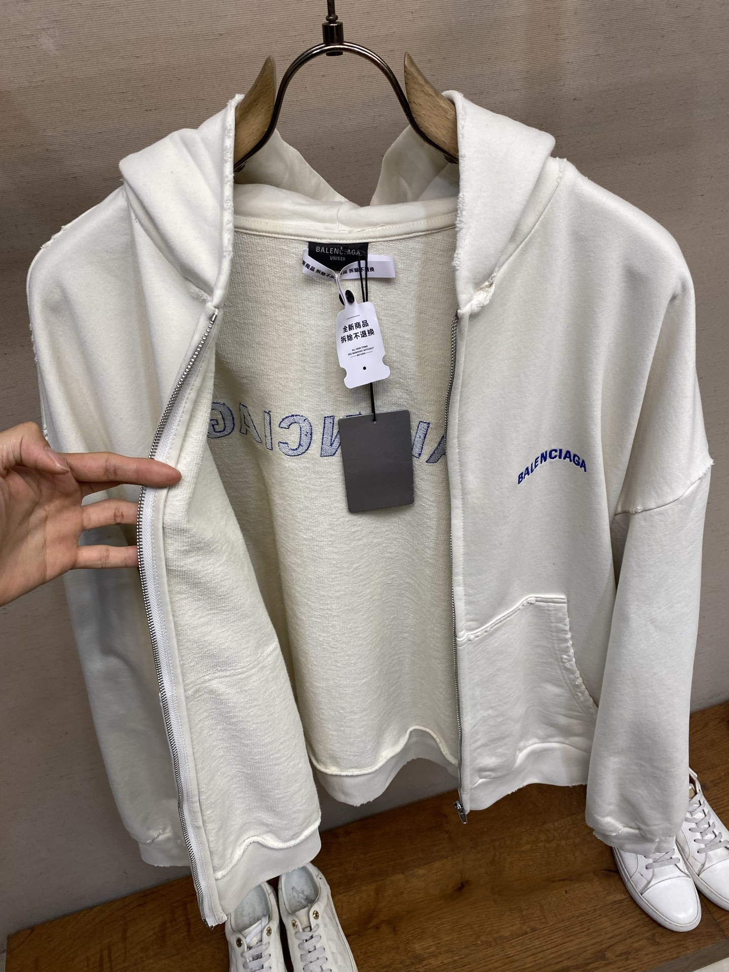 🌟🌟Balenciaga 字母刺绣连帽拉链长袖卫衣 正品9200购入开发 400克100%精梳棉巴黎毛圈