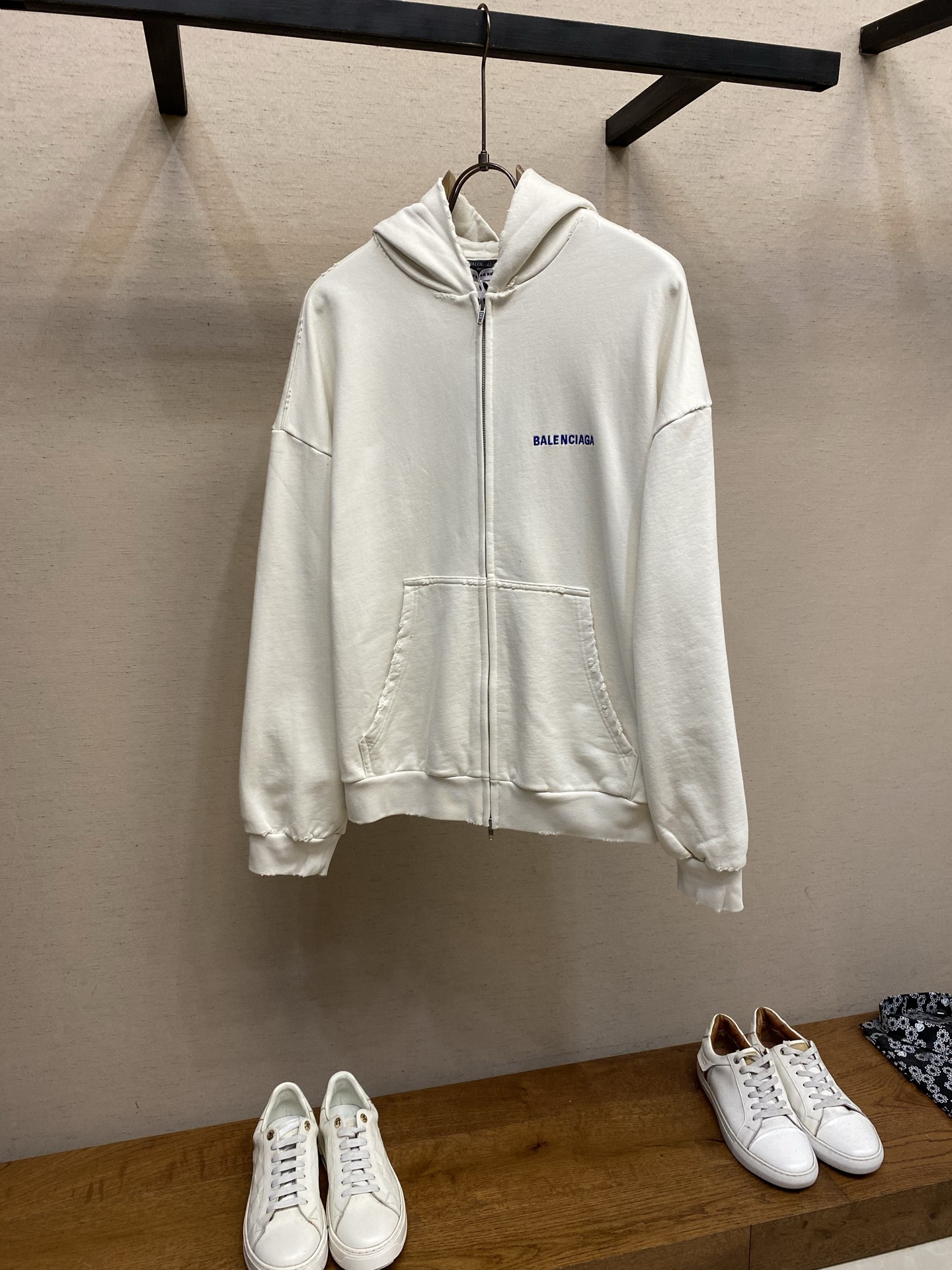 🌟🌟Balenciaga 字母刺绣连帽拉链长袖卫衣 正品9200购入开发 400克100%精梳棉巴黎毛圈