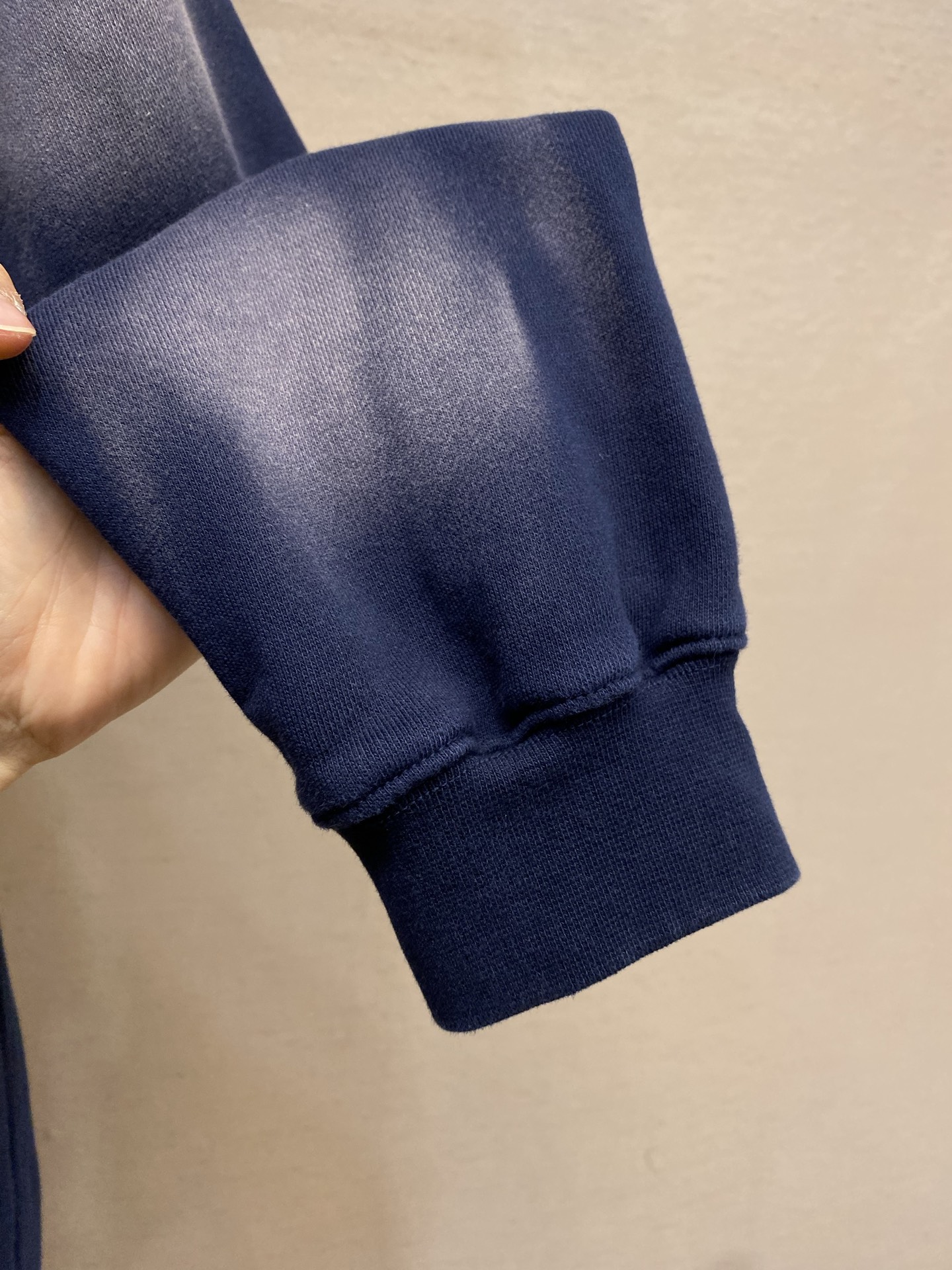 🌟🌟ANIRI 新款洗水做旧纯棉毛圈重磅圆领卫衣 蓝色 皮牌主标 男女同款 尺码：S-XL