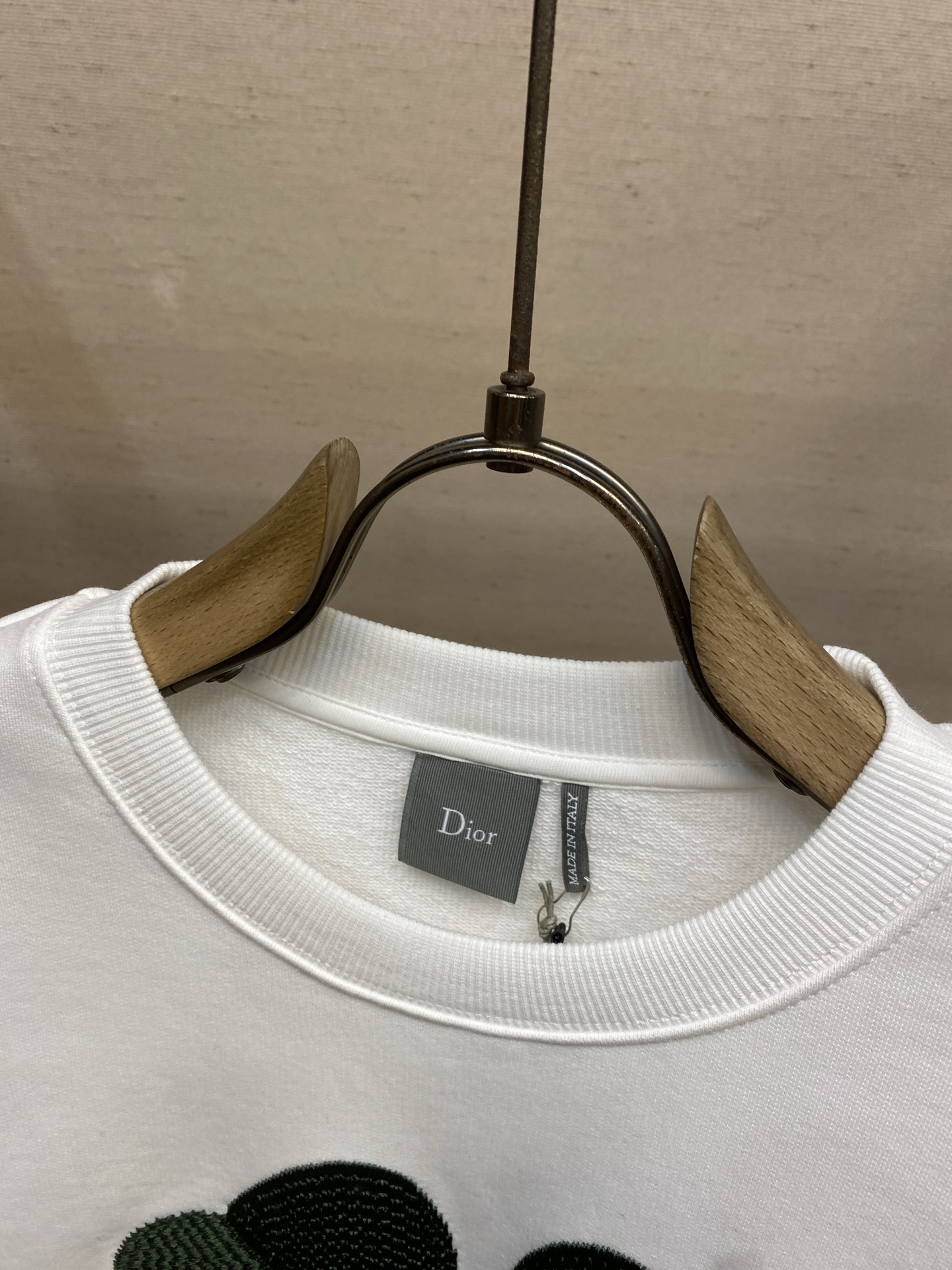 🌟🌟Dior 25新款卫衣白色棉质起绒面料 Dior Clover 图案刺绣乔纳森·安德森 (Jonat