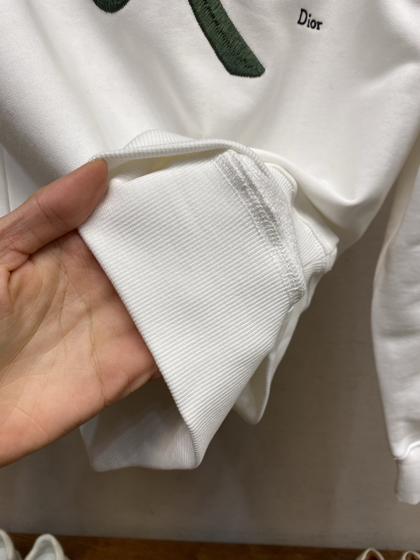 🌟🌟Dior 25新款卫衣白色棉质起绒面料 Dior Clover 图案刺绣乔纳森·安德森 (Jonat