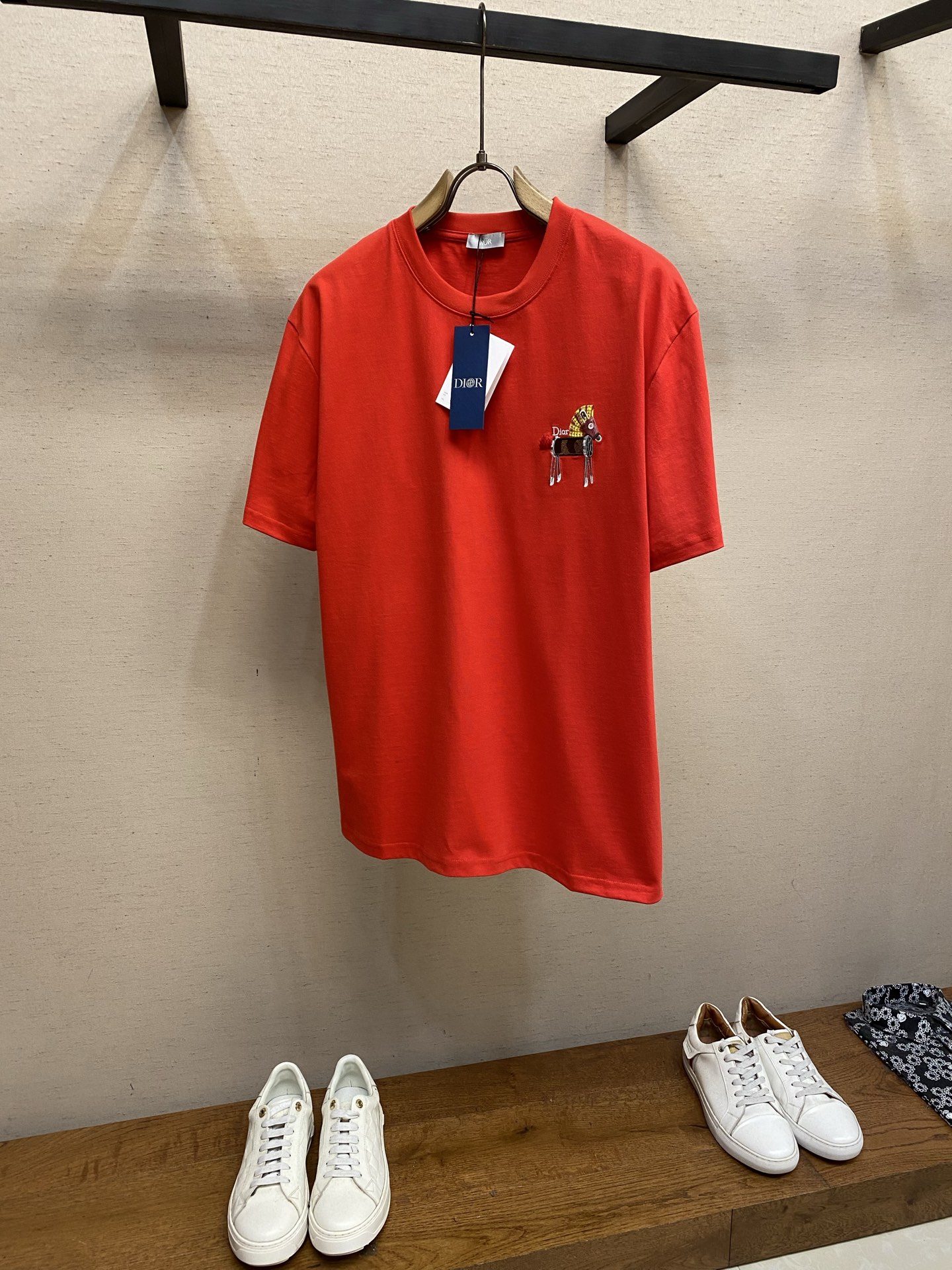 디올 로고 프린트 코튼 반팔 티셔츠 남녀공용 1481 Dior T Shirt