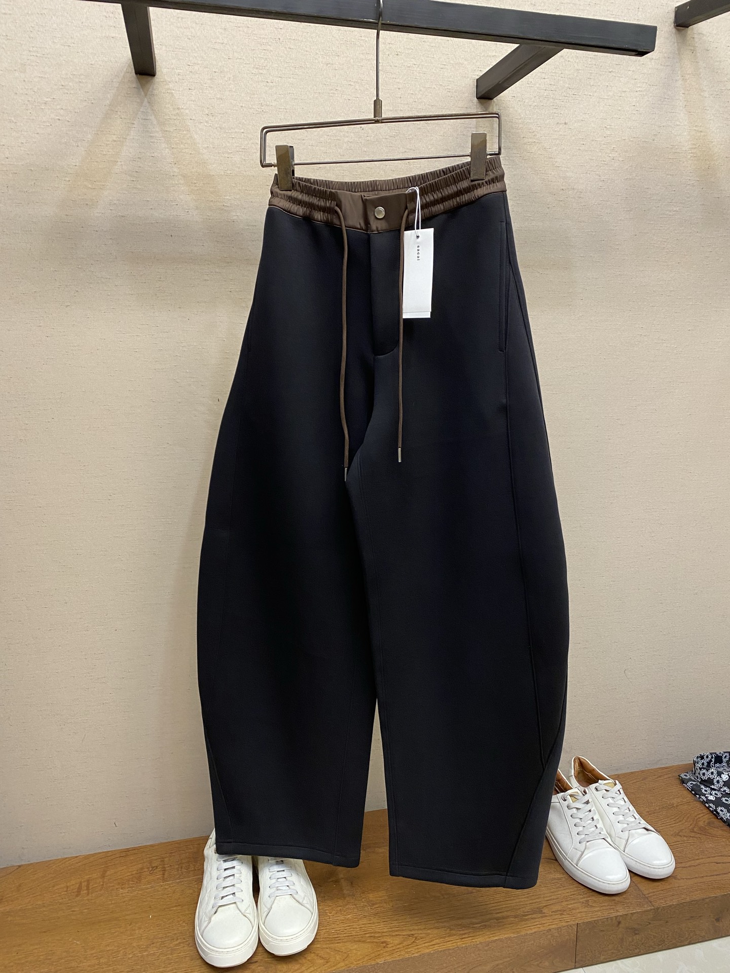 🌟🌟 Sacai Drawstring Wide-Leg Trousers 解构拼接撞色系绳3D裁剪弯刀