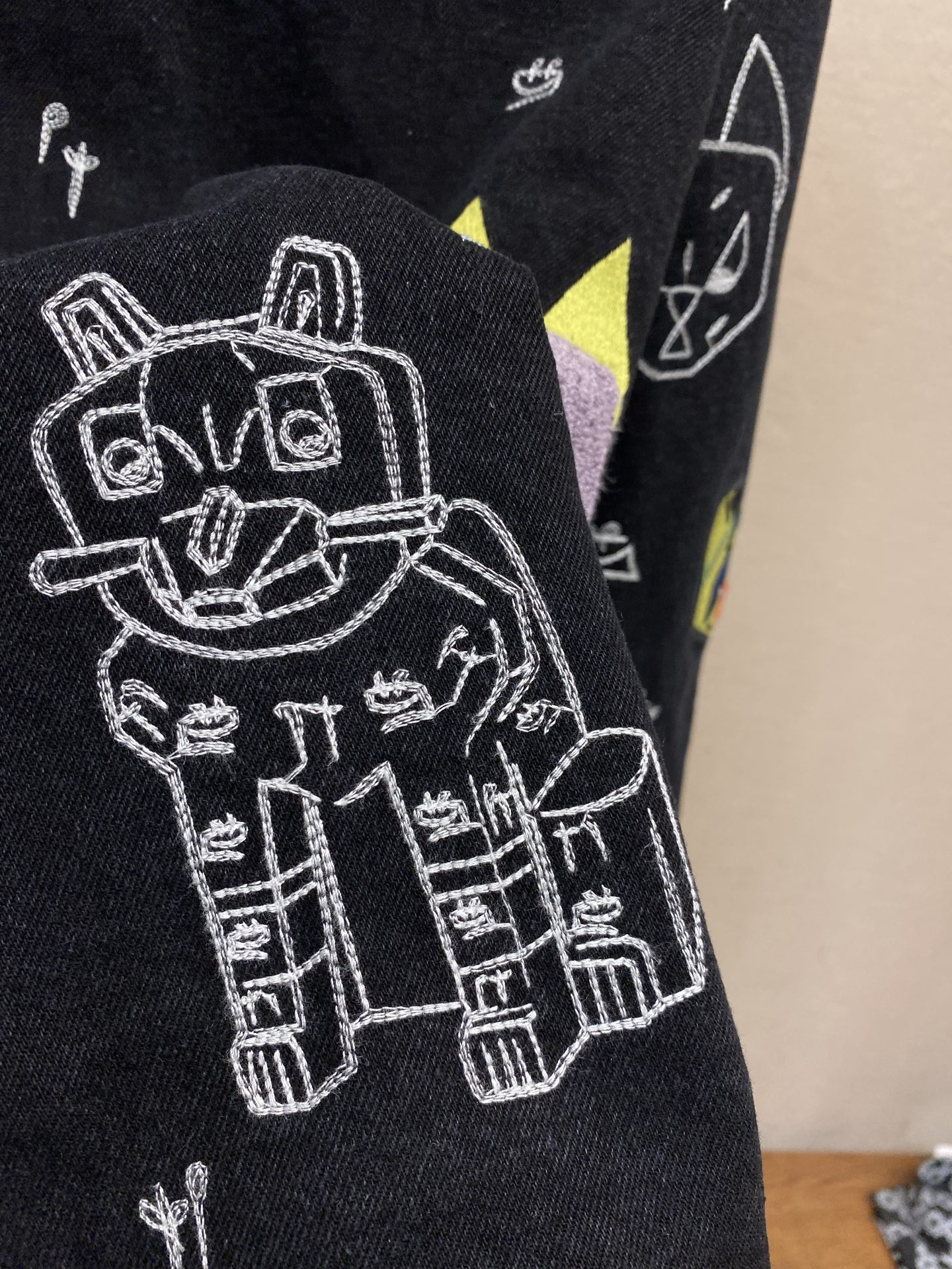 。（外套）🌟🌟Loewe 罗意威 Louis Wain联名重工猫咪刺绣宽松衬衫式牛仔外套耗时接近一个多月