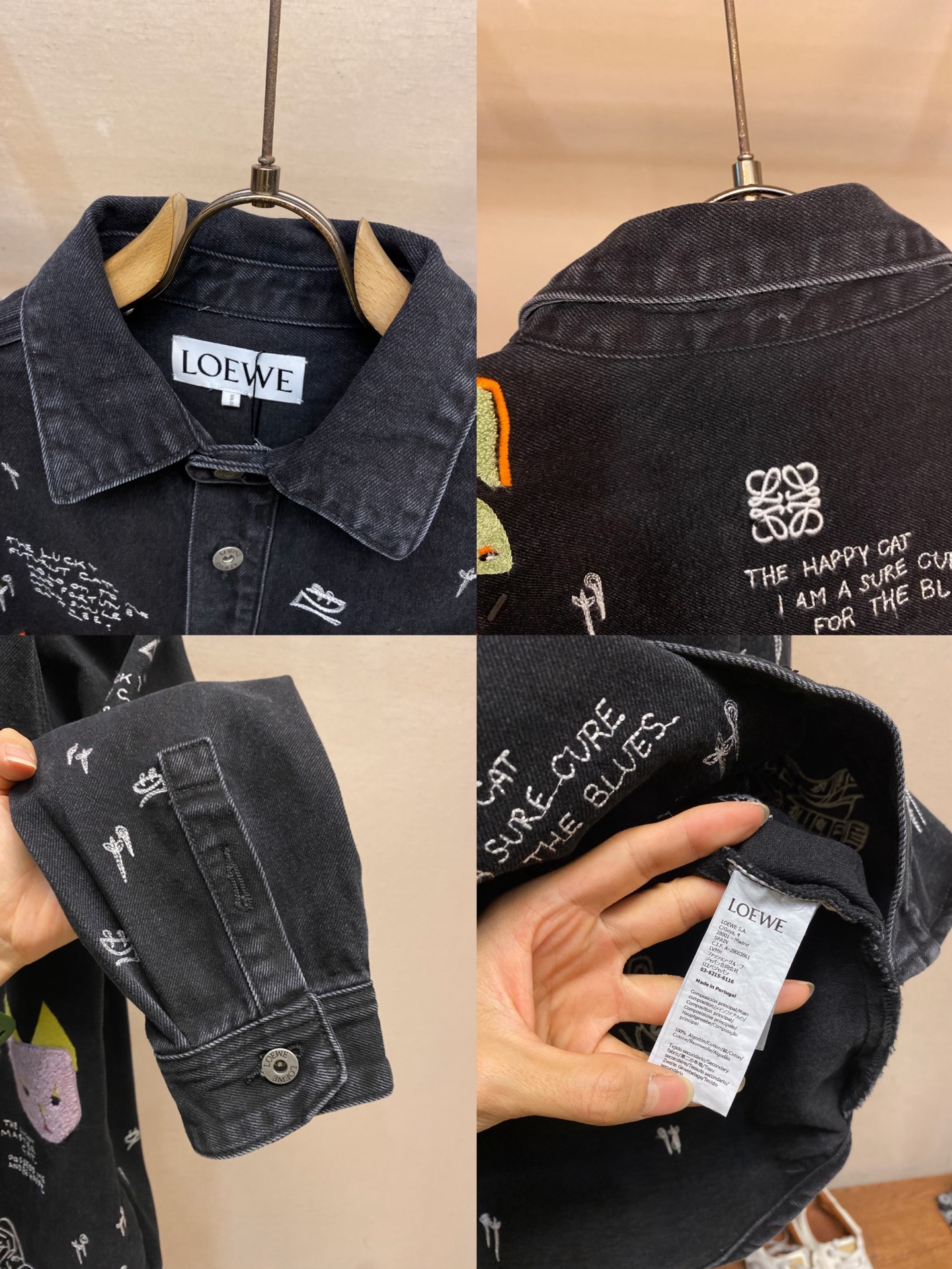 。（外套）🌟🌟Loewe 罗意威 Louis Wain联名重工猫咪刺绣宽松衬衫式牛仔外套耗时接近一个多月