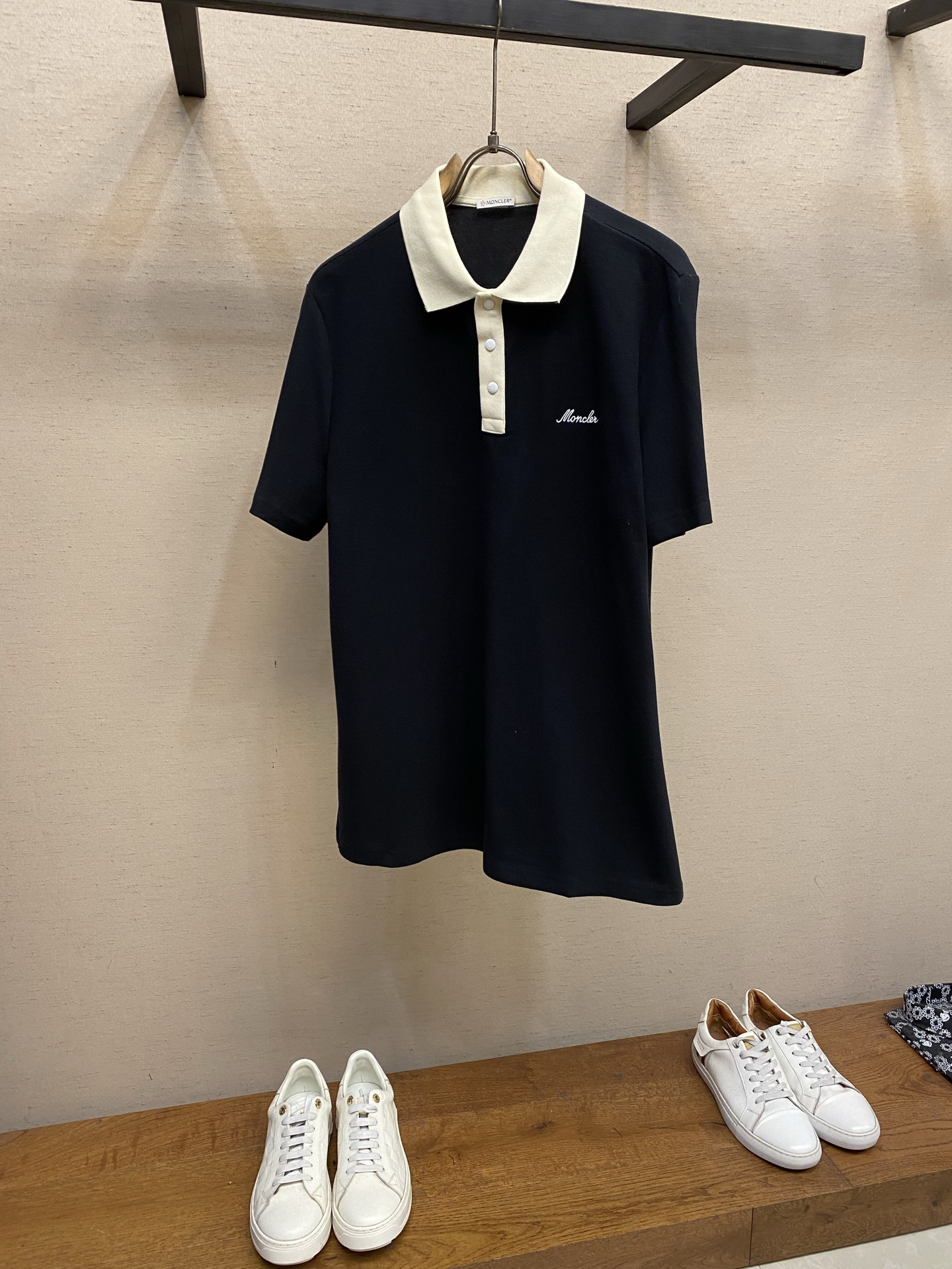 🌟🌟Moncler 刺绣标识短袖休闲POLO衫 正品3500购入开发 100%精梳棉六棱珠地布220克 