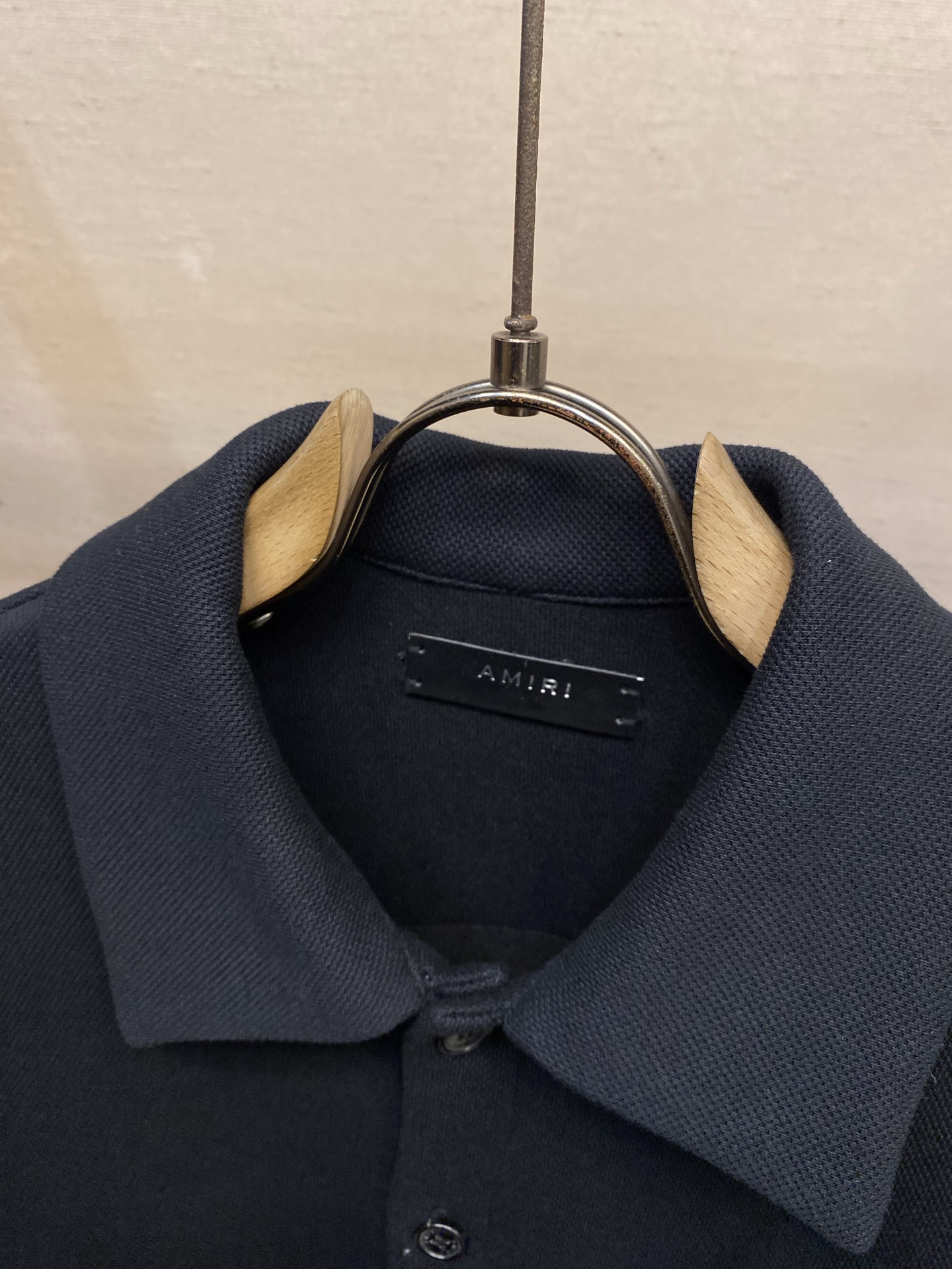 🌟🌟AMIRI 春夏新款高质量珠地棉Polo衫短袖 撞色重工刺绣logo 尺码：S-XL