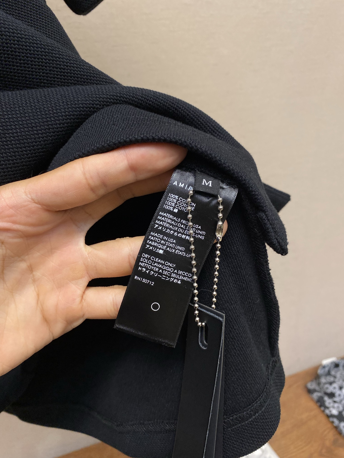🌟🌟AMIRI 春夏新款高质量珠地棉Polo衫短袖 撞色重工刺绣logo 尺码：S-XL