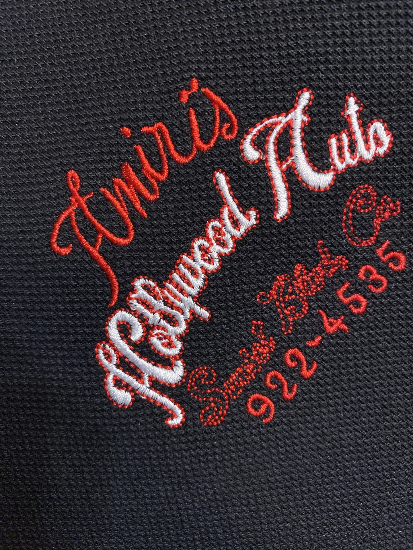 🌟🌟AMIRI 春夏新款高质量珠地棉Polo衫短袖 撞色重工刺绣logo 尺码：S-XL