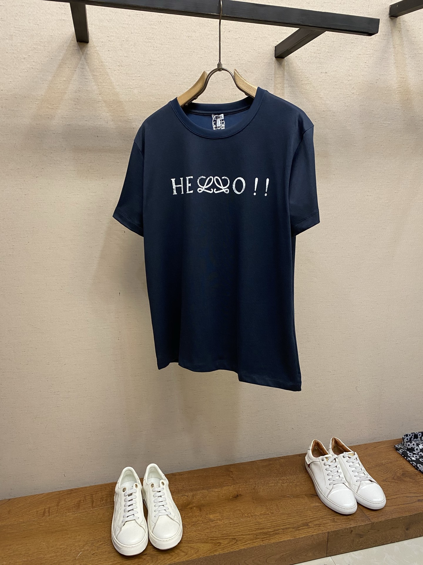 🌟🌟Loewe ，棉质混纺字母印花短袖T恤 正品4800购入开发 定制230克丝盖棉平纹面料 32支双纱