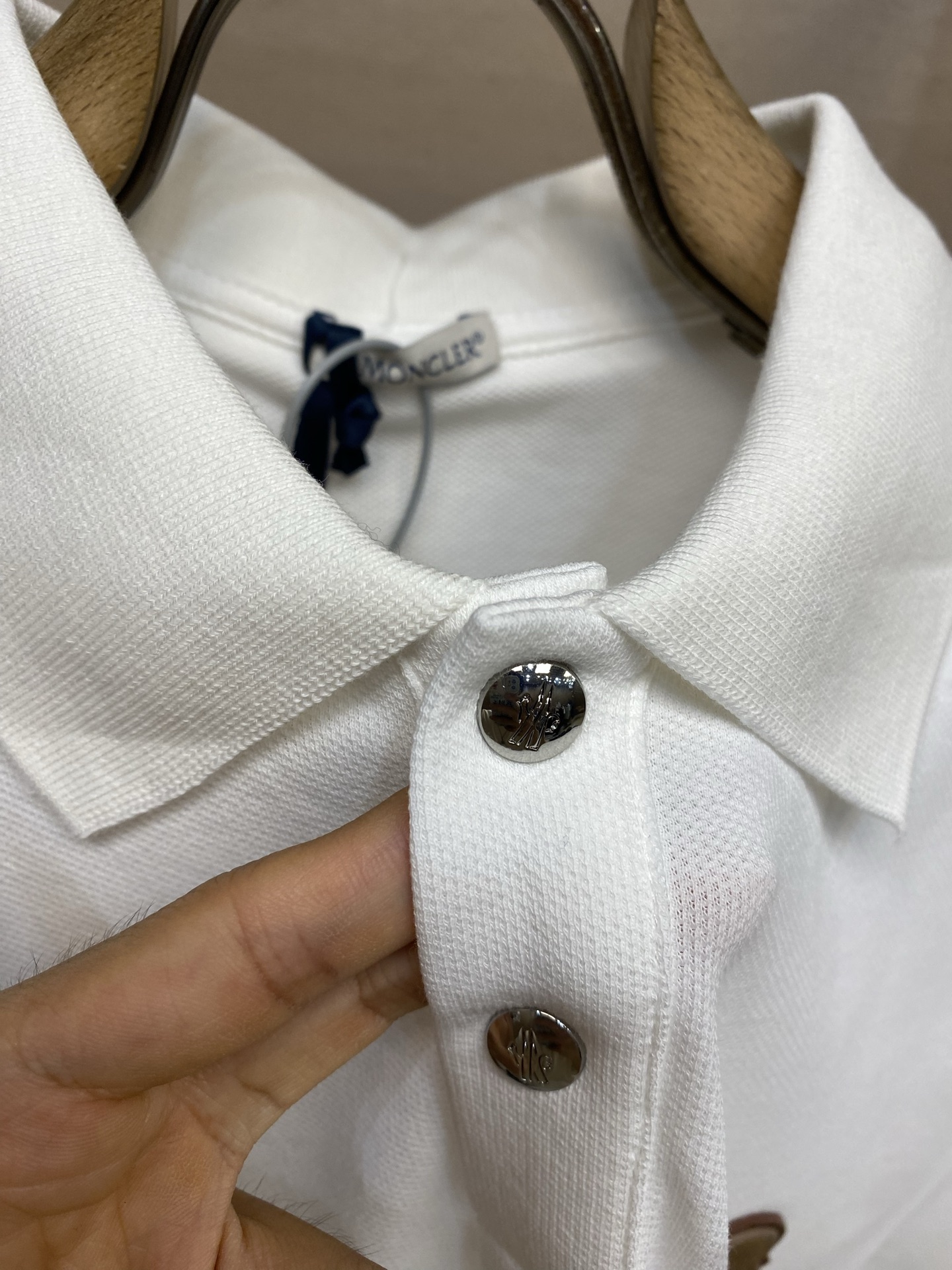 🌟🌟Moncler ，标识贴片棉质珠地POLO衫 正品3950购入开发 40支100%精梳棉珠地面料22
