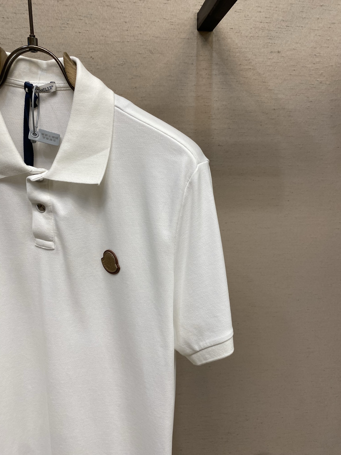 🌟🌟Moncler ，标识贴片棉质珠地POLO衫 正品3950购入开发 40支100%精梳棉珠地面料22