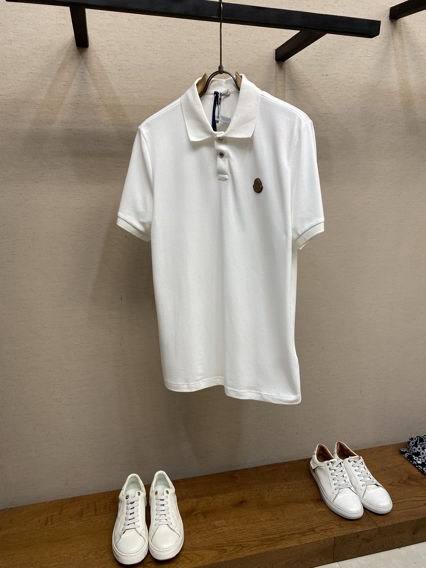 🌟🌟Moncler ，标识贴片棉质珠地POLO衫 正品3950购入开发 40支100%精梳棉珠地面料22