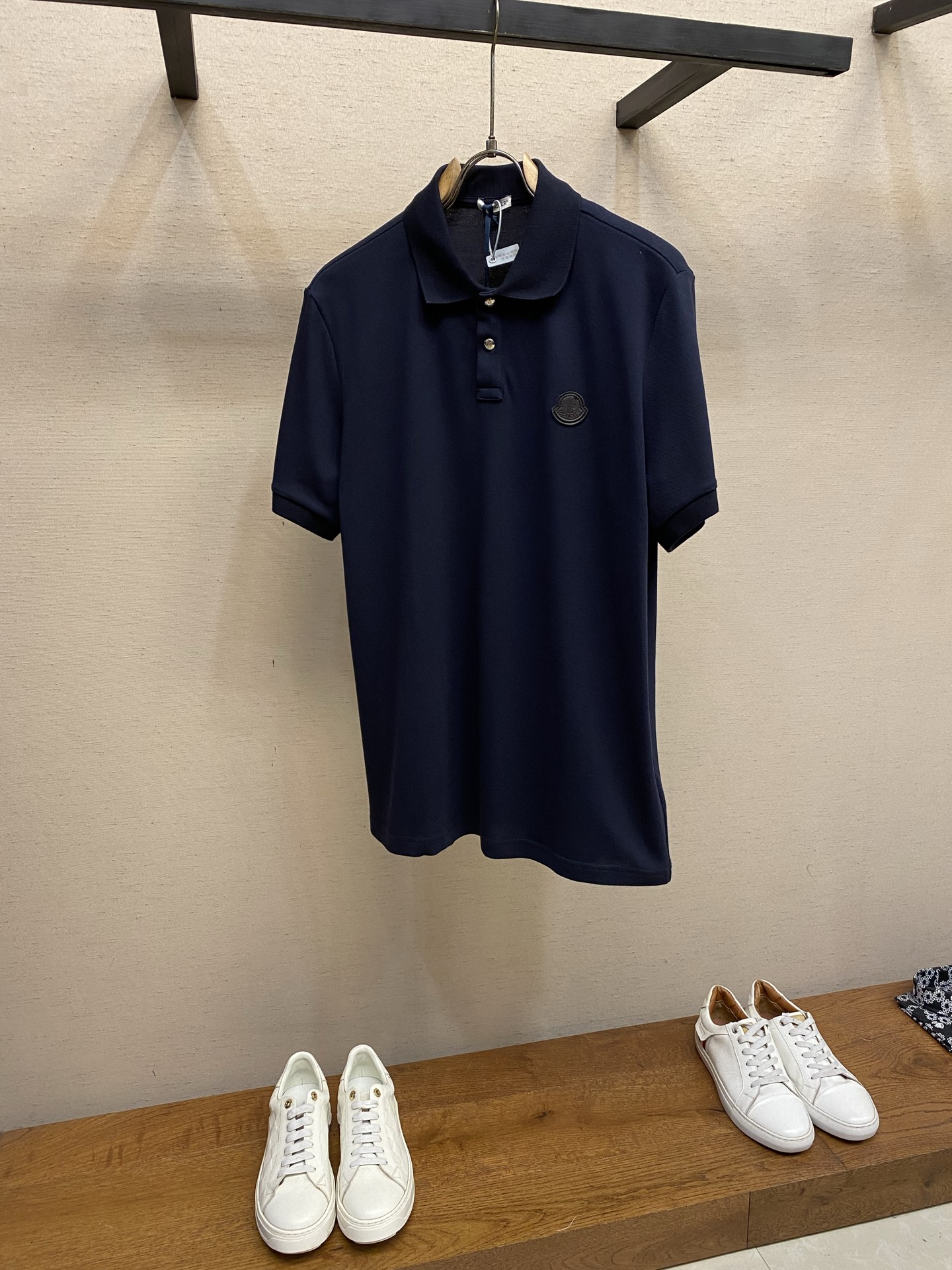 🌟🌟Moncler ，标识贴片棉质珠地POLO衫 正品3950购入开发 40支100%精梳棉珠地面料22