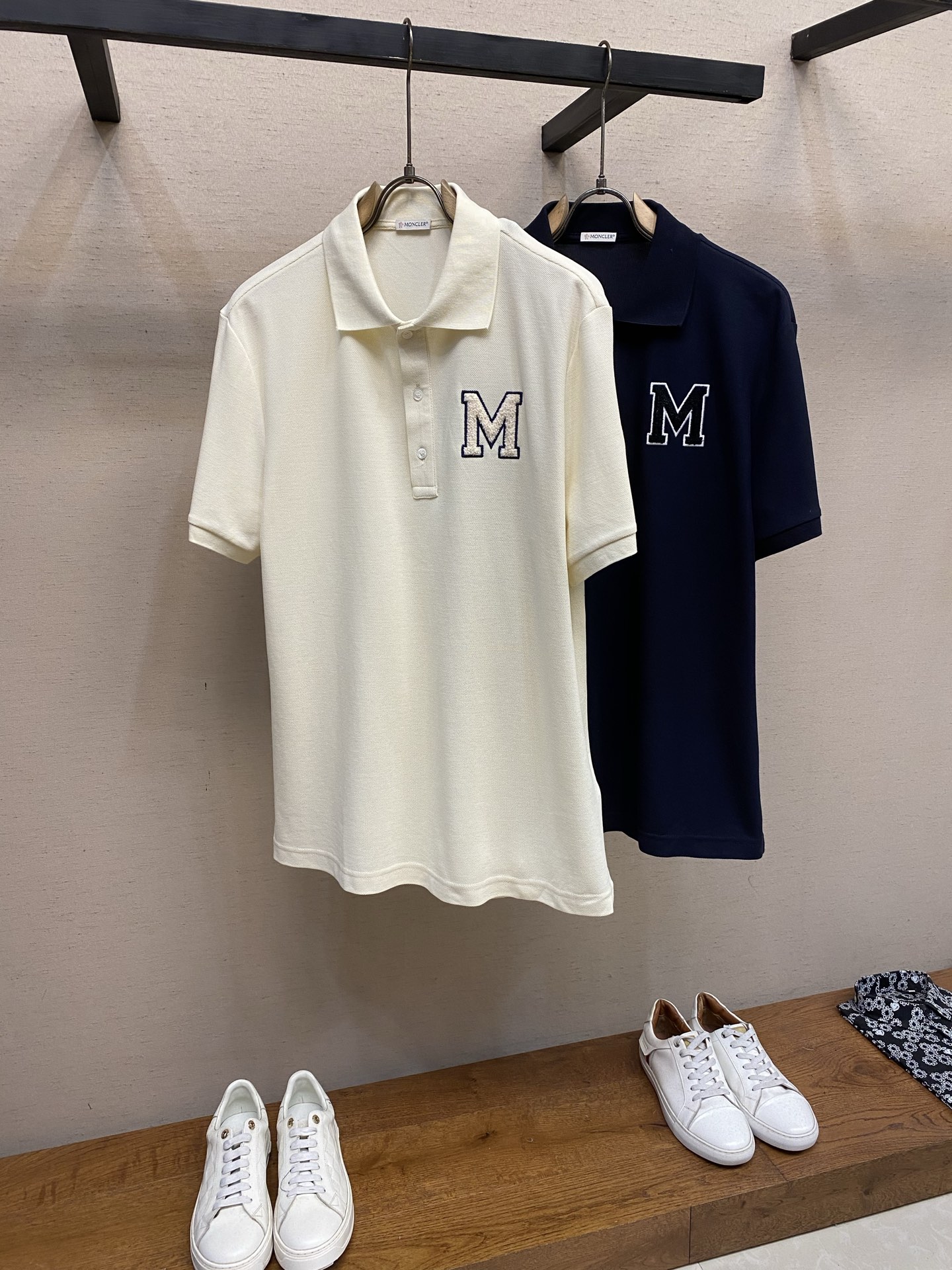 🌟🌟Momcler ，字母组合棉质珠地POLO衫 正品3700购入开发 100%长绒棉六棱珠地面料260