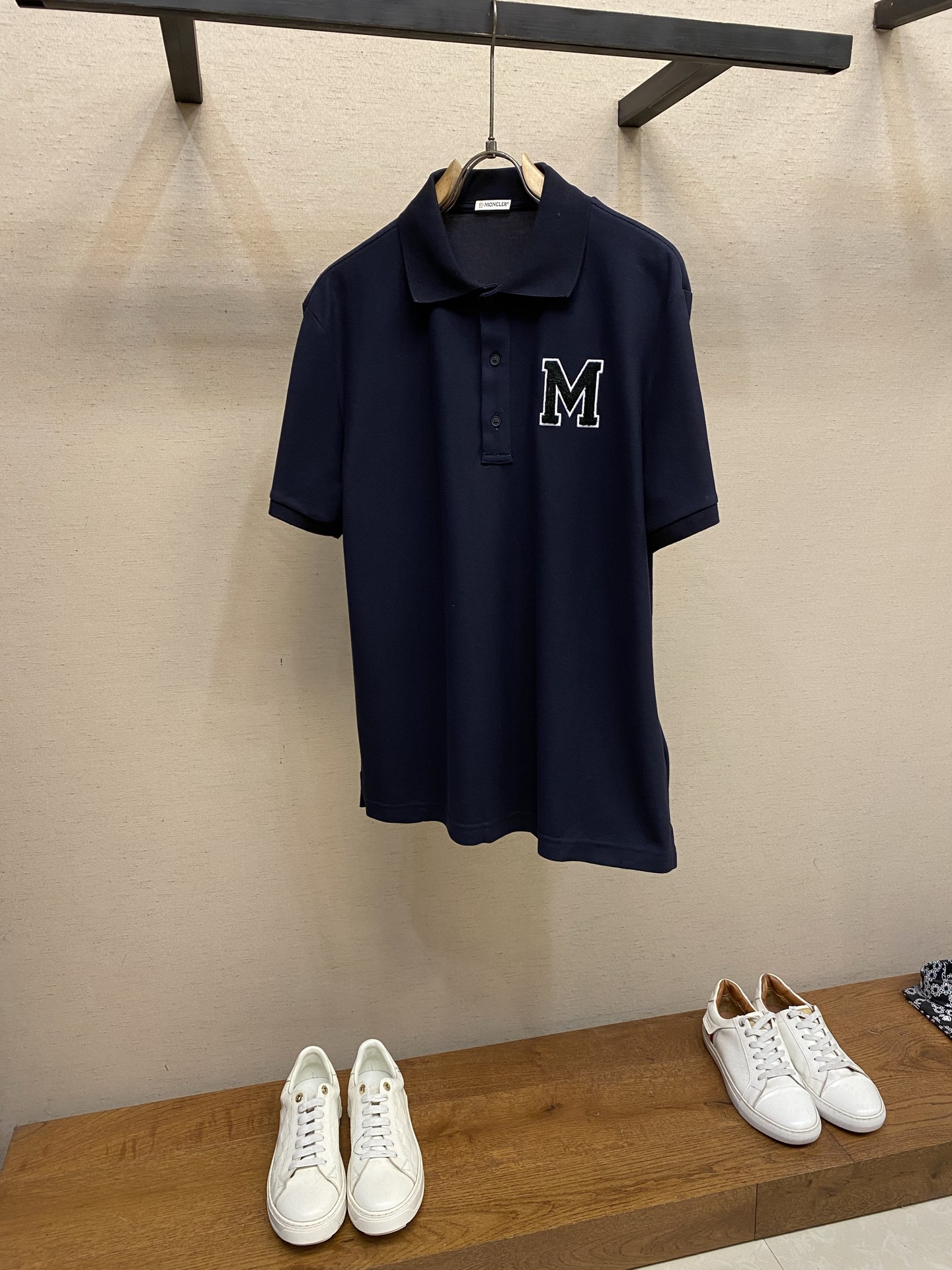 🌟🌟Momcler ，字母组合棉质珠地POLO衫 正品3700购入开发 100%长绒棉六棱珠地面料260